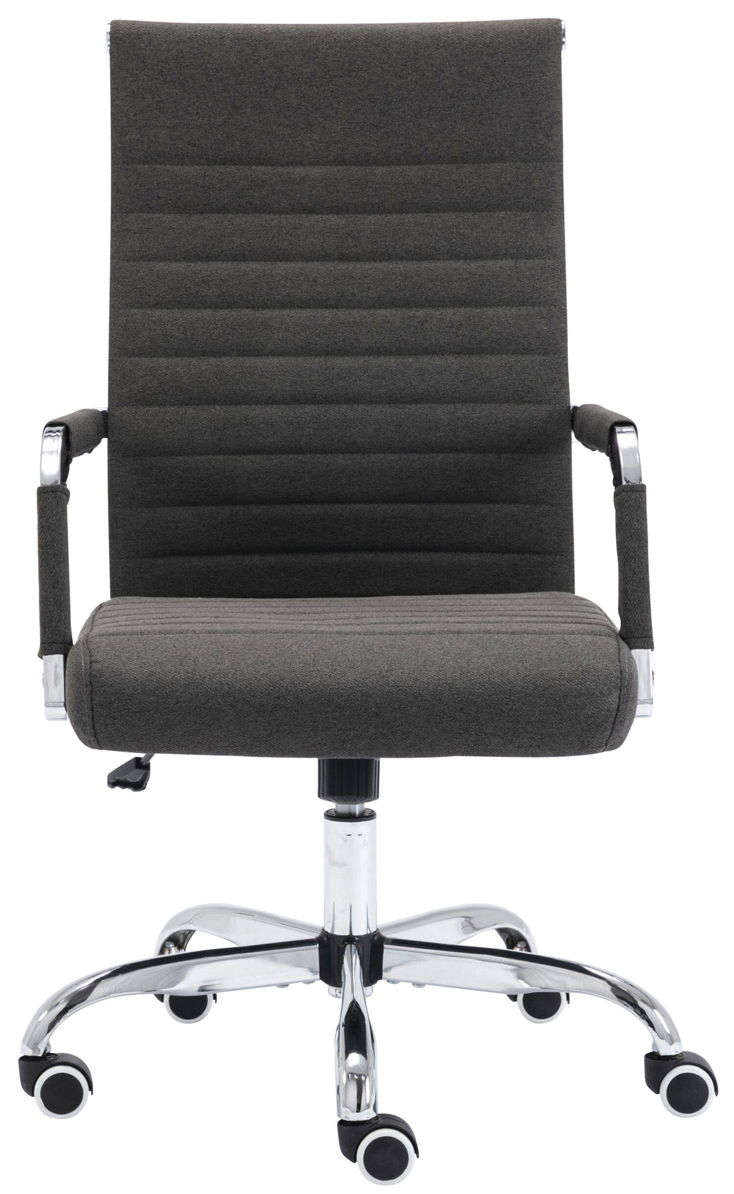 - - Bürostuhl Chefsessel, Metall drehbar Amadeus TPFLiving mit dunkelgrau Rückenlehne Gestell: chrom bequemer Sitzfläche: Bürostuhl 360° (Schreibtischstuhl, und höhenverstellbar XXL), Drehstuhl, Stoff