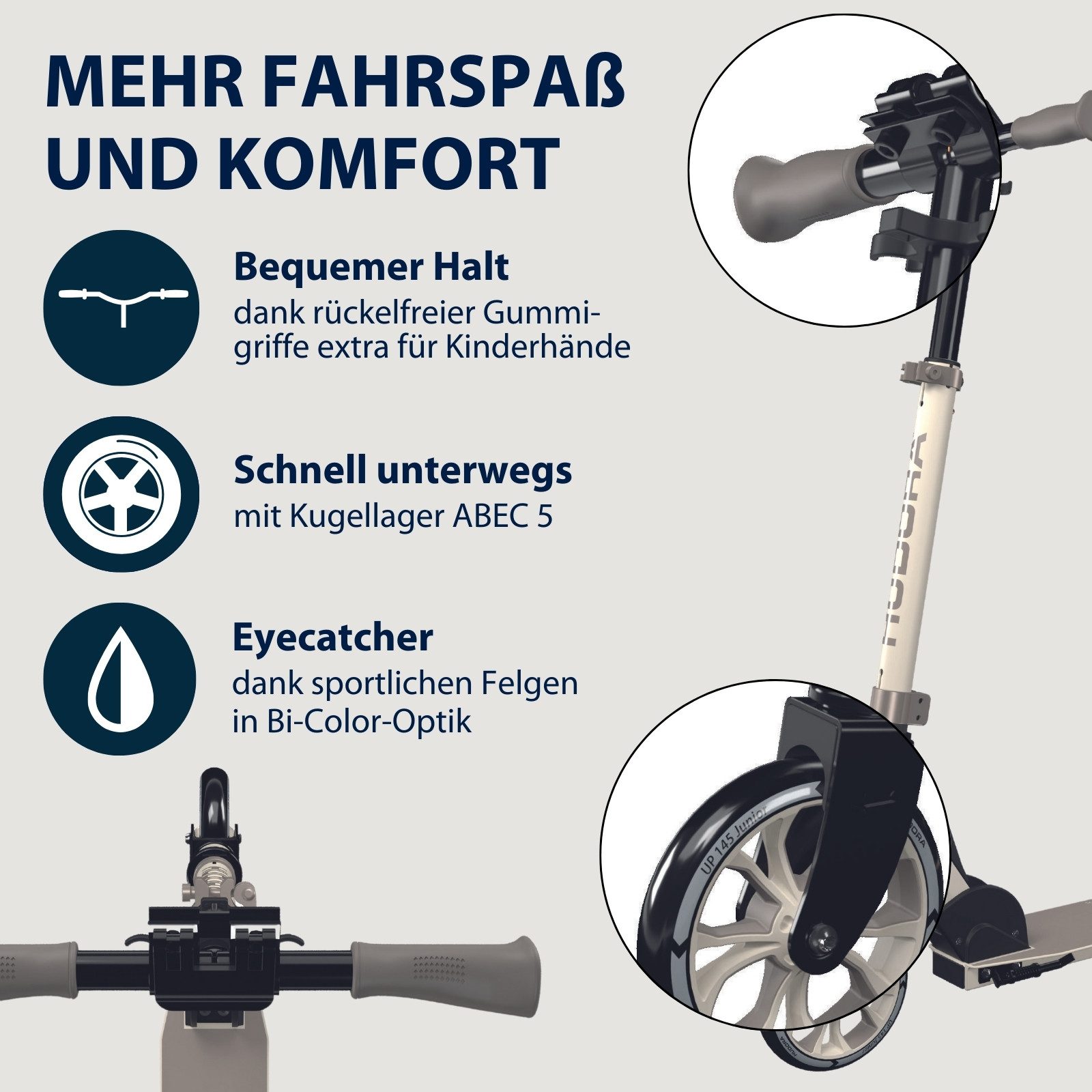 Hudora Cityroller Up 145 Junior, höhenverstellbar, klappbar, bis 60kg