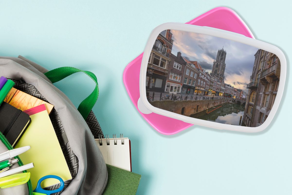 rosa Luft, für Brotbox Kunststoff, Wasser Brotdose Kinder, MuchoWow Snackbox, Lunchbox - Erwachsene, Kunststoff Utrecht Mädchen, (2-tlg), -