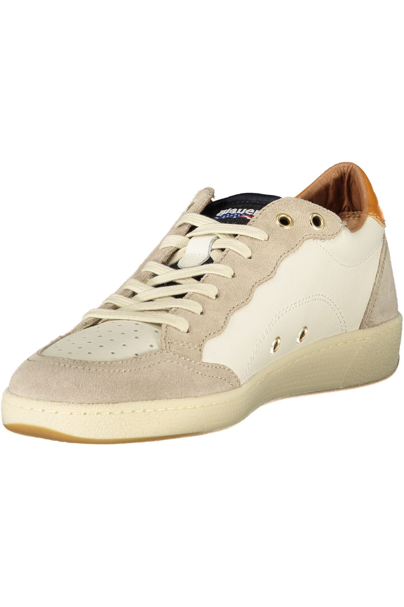 Blauer Sneaker Weiße Herrensneaker mit kontrastierenden Details