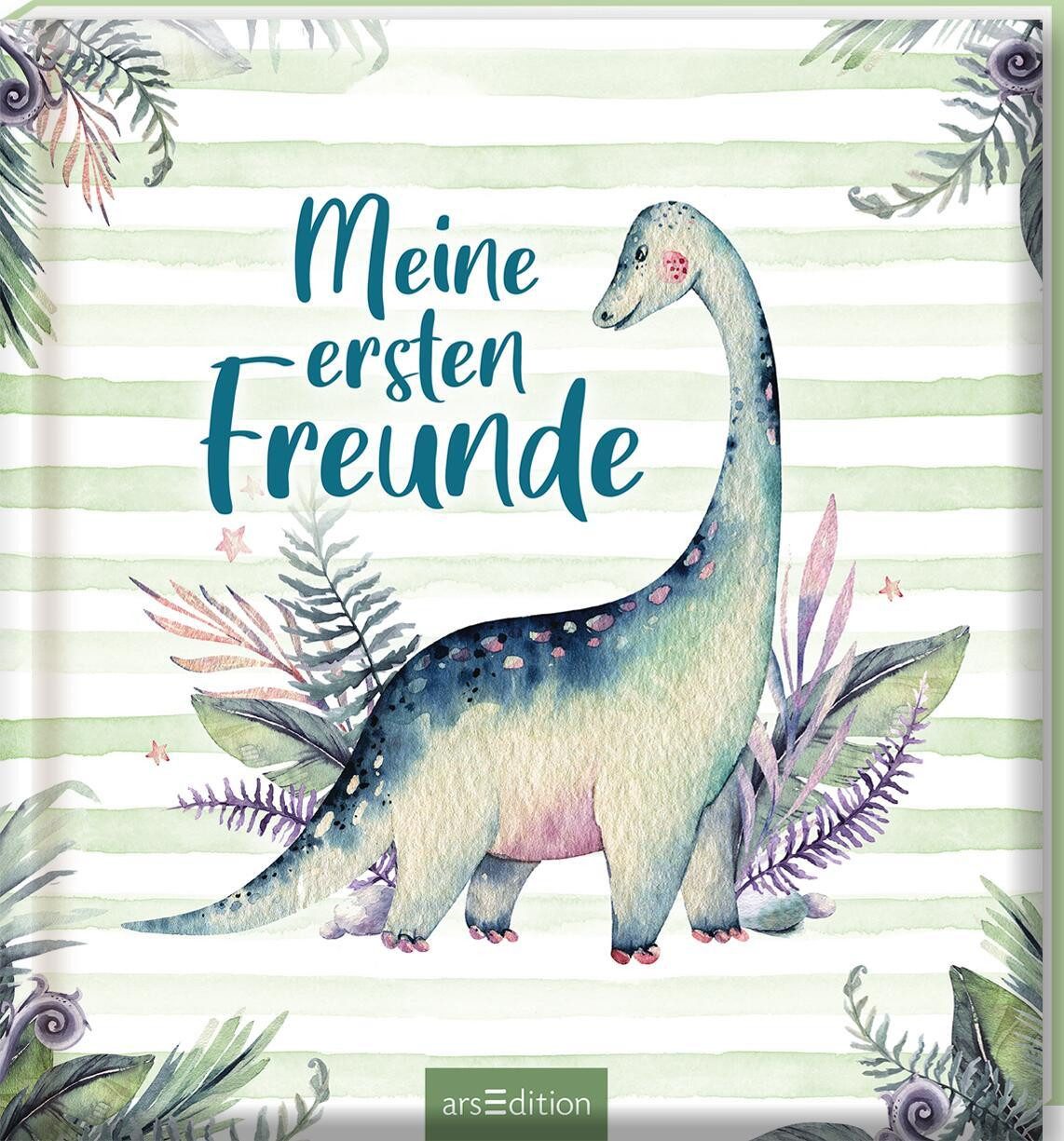 Poesiealbum Meine ersten Freunde – Dinos (Aquarell-Optik)