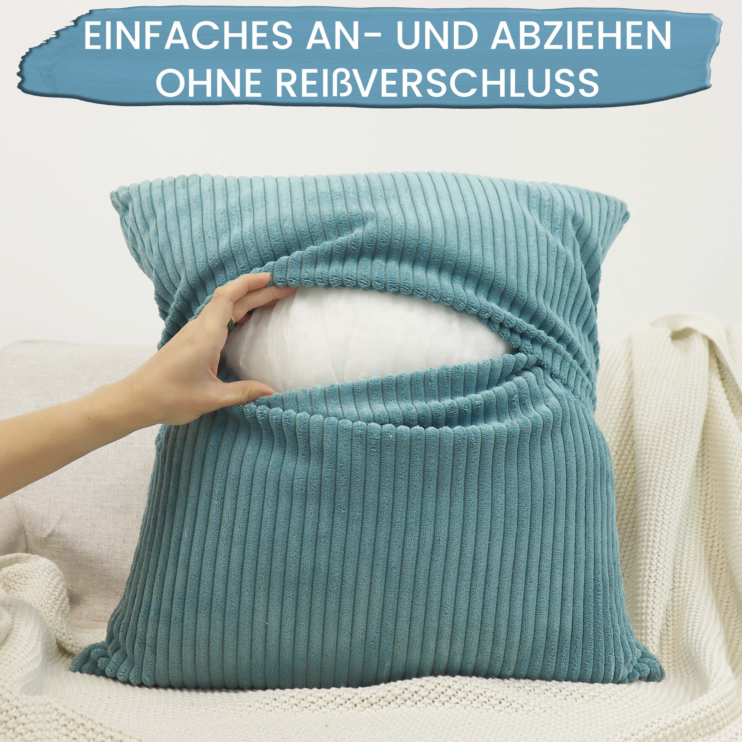 Amilian Dekokissen Sofakissen Couchkissen 2er Set - mit Füllung und Kissenbezug, weich, Hotelverschluss, formstabil – Bild 3 von 5