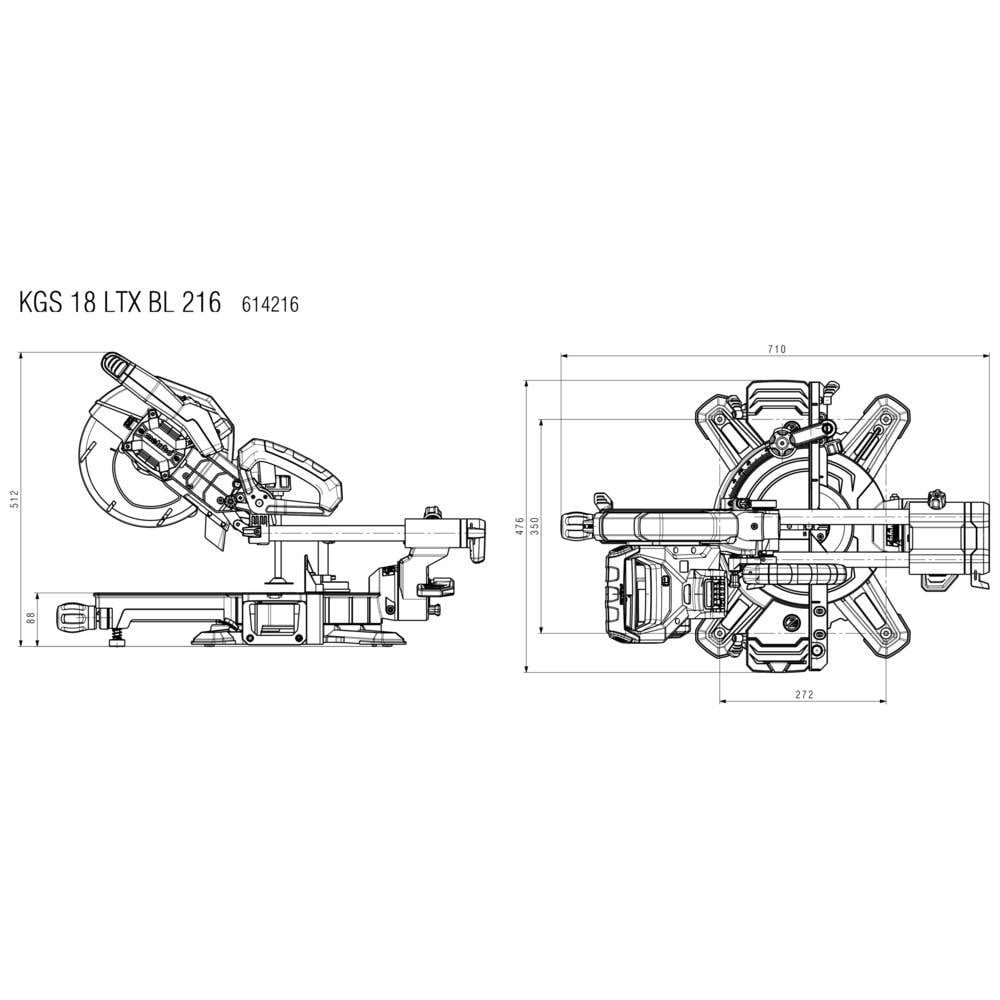 Gehrungssäge KGS BL LTX 18 Akku-Kappsäge metabo 216