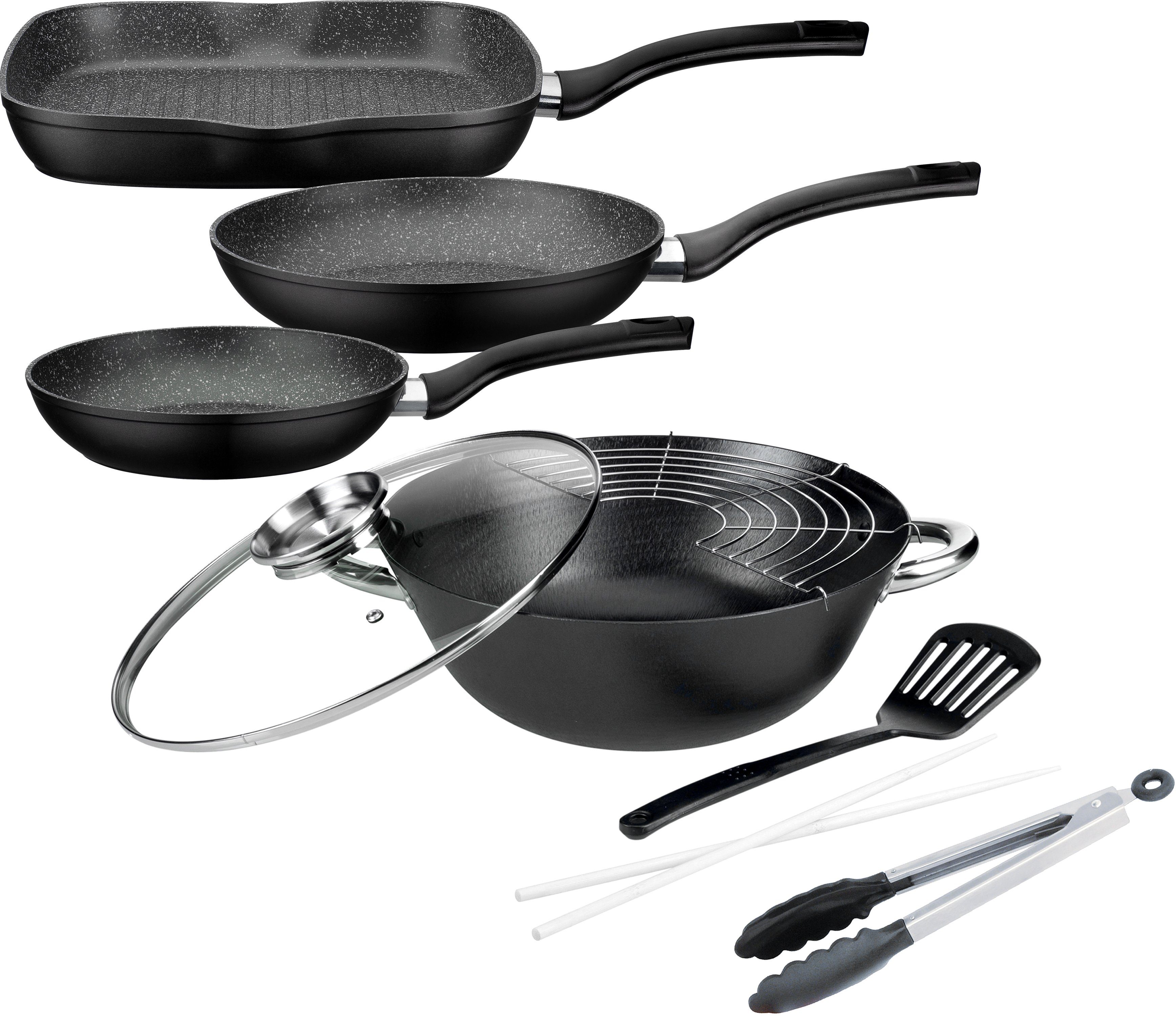 Erfolgstitel GSW Topf-Set Gourmet Granit, Gusseisen Induktion (Set, 6-tlg)