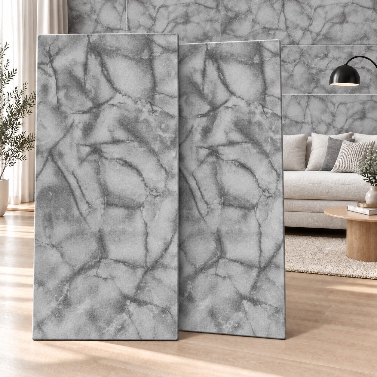IKHEMalarka 3D Wandpaneel Betonoptik Marmor Ziegel aus Polystyrol Styropor XPS, BxL: 50,00x100,00 cm, 0,50 qm, (1 Stück, 0,5m) Deckenpaneelen - 3mm dick - 100x50cm