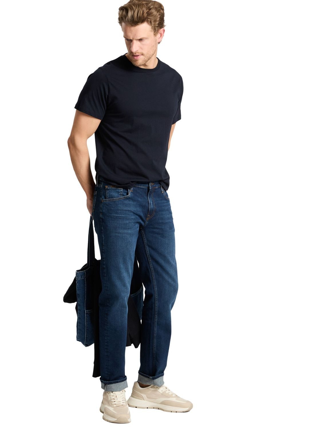 Cross Jeans Herren Jeans Damien - Slim Fit - Blau - Stone günstig online kaufen