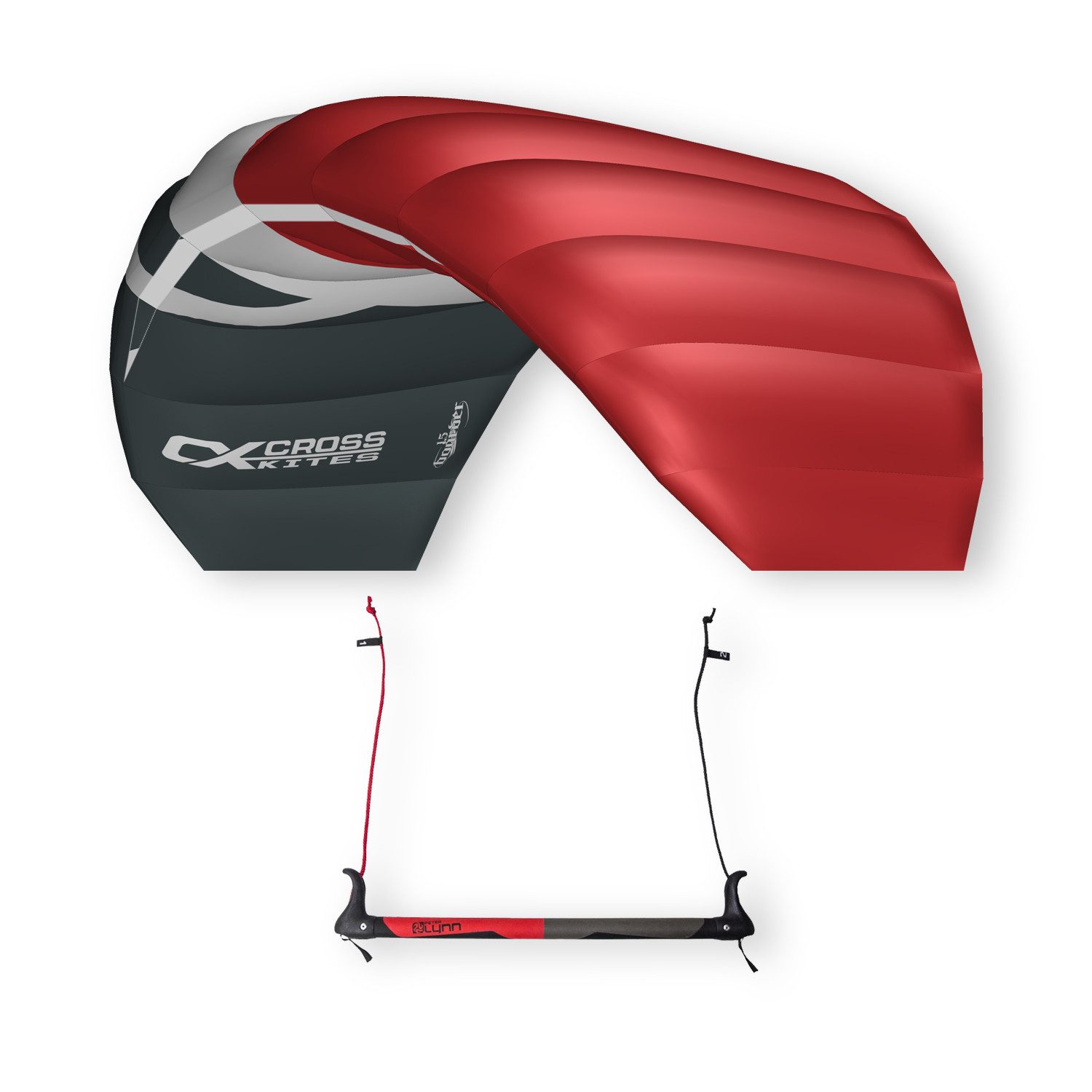 CrossKites Flug-Drache Lenkmatte Boarder R2F Trainerkite Lenkdrachen mit Bar und Kitekiller, R2F Ausstattung (Ready to Fly) inkl. Controlbar, Leinen und Kitekiller