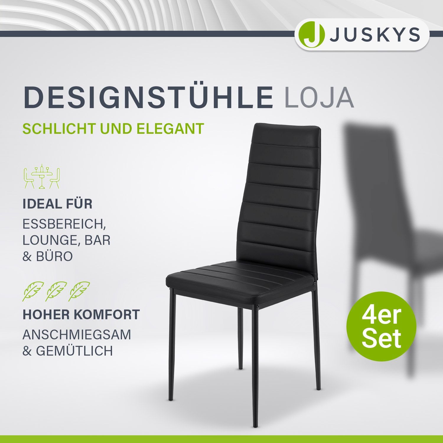 Juskys Esszimmerstuhl Loja (4 St), modern und bequem, pflegeleicht, bis 120 günstig online kaufen