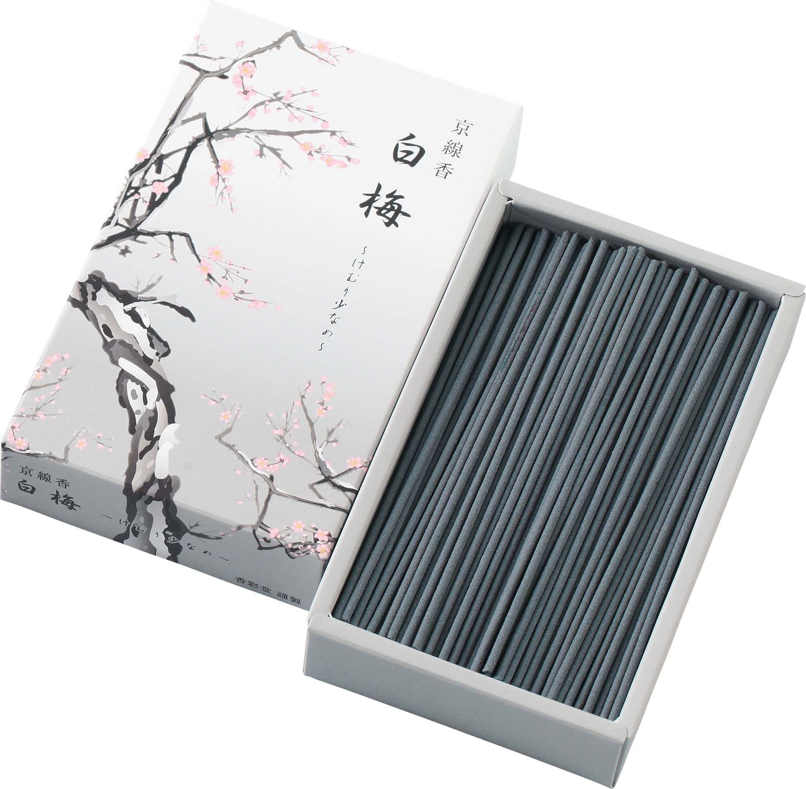 Kousaido Räucherstäbchen Kyoto Räucherstäbchen Weiße Pflaume – Raucharme Sorte aus Japan (1-St)