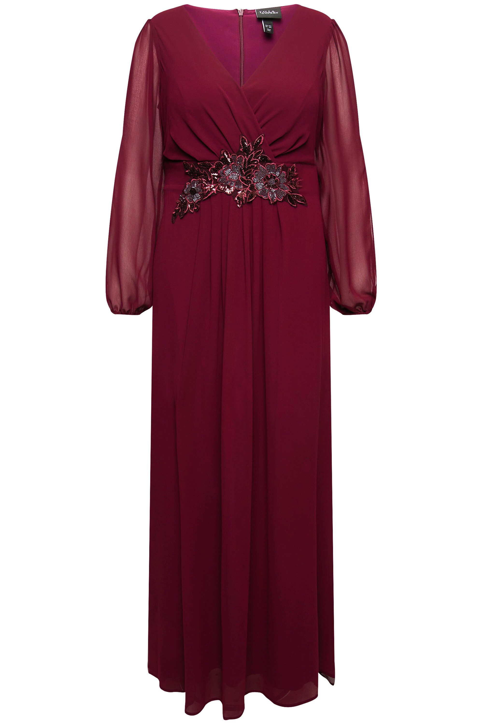 Ulla Popken Cocktailkleid Abendkleid V-Ausschnitt bestickter günstig online kaufen