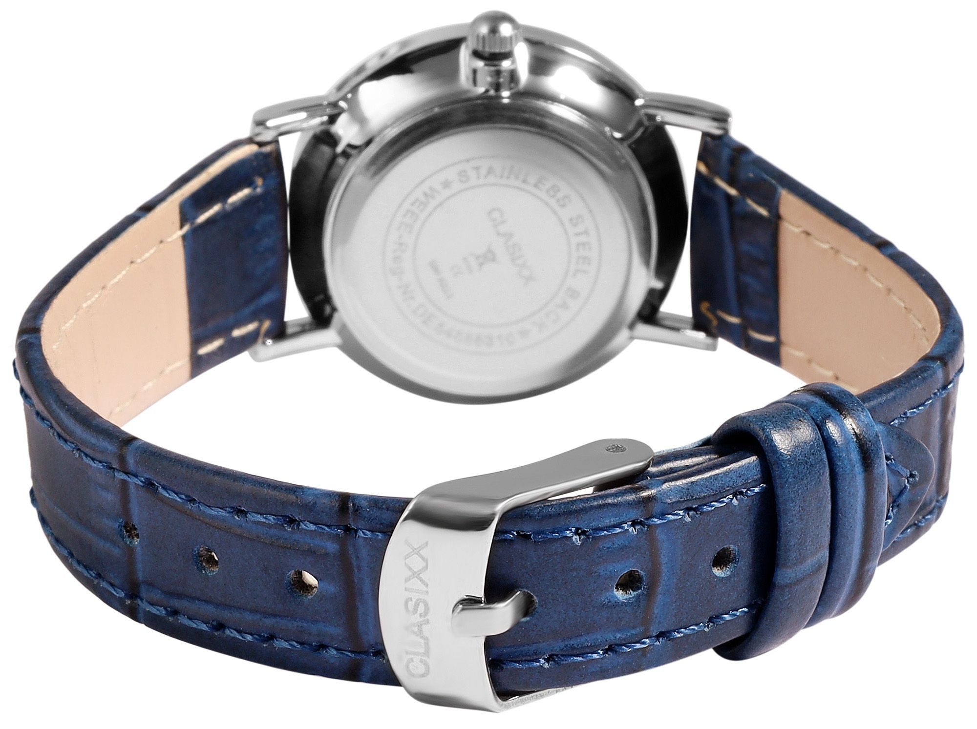 Clasixx Quarzuhr CX0026 klassischLederimitationsarmband, D: 27 mm, Damenuhr günstig online kaufen