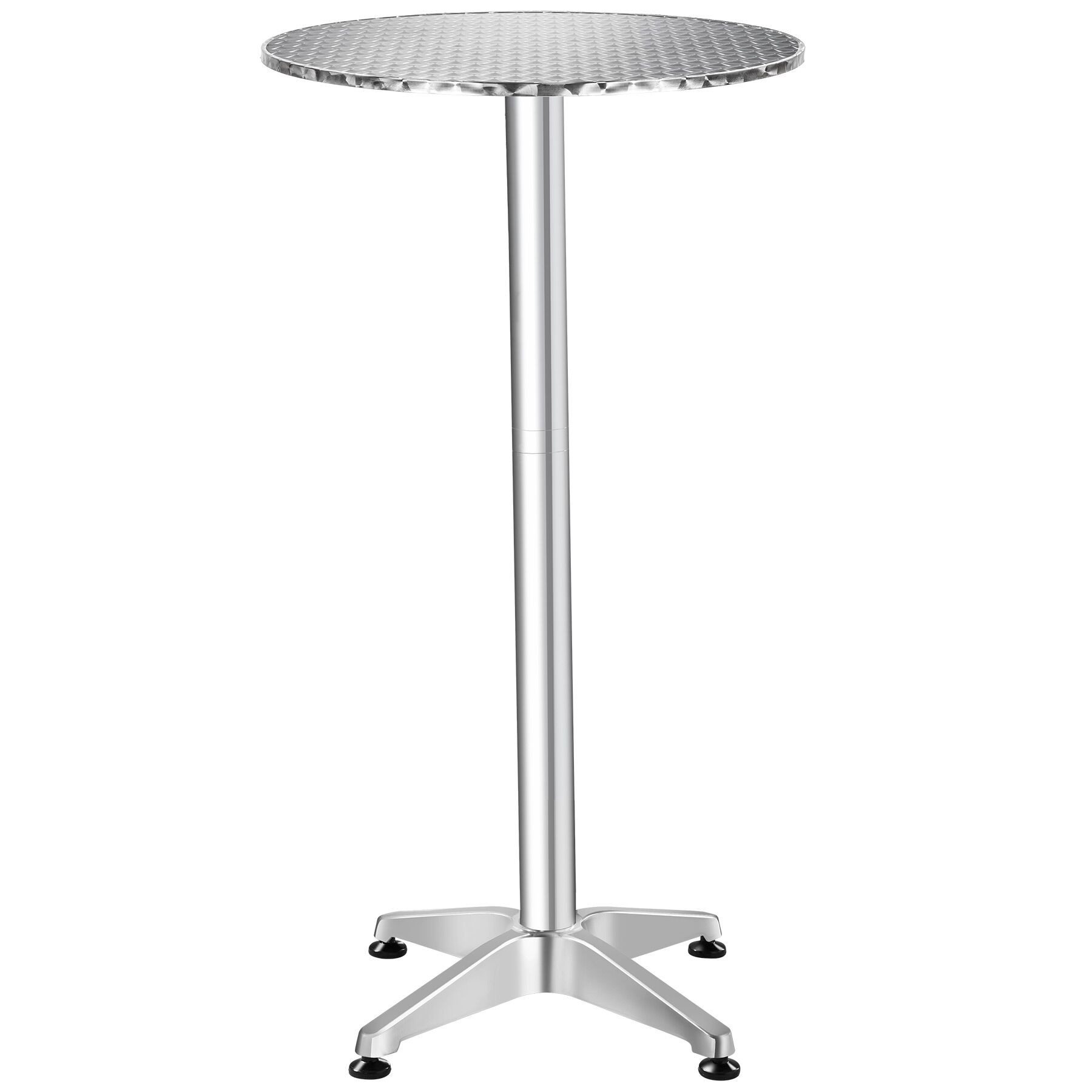 tectake Bistrotisch Aluminium-Stehtisch, höhenverstellbar, 60 x 70 / 110 cm, (Bartisch Frederic, 1-St., 1 tlg), wetterfest, 2 Aufbauhöhen, Zementsockel, Belastbarkeit 60 kg