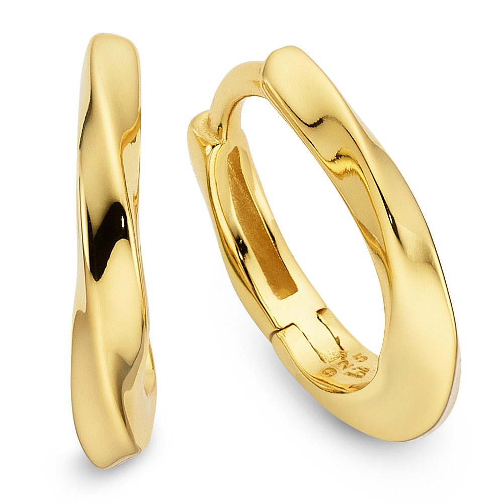 Bruno Banani Paar Creolen Schmuck Geschenk Klappcreole Silber gelbgoldfarben vergoldet