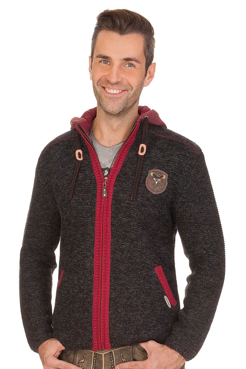 Spieth & Wensky Trachtenstrickjacke Strickjacke Herren - DAKAR - schwarz