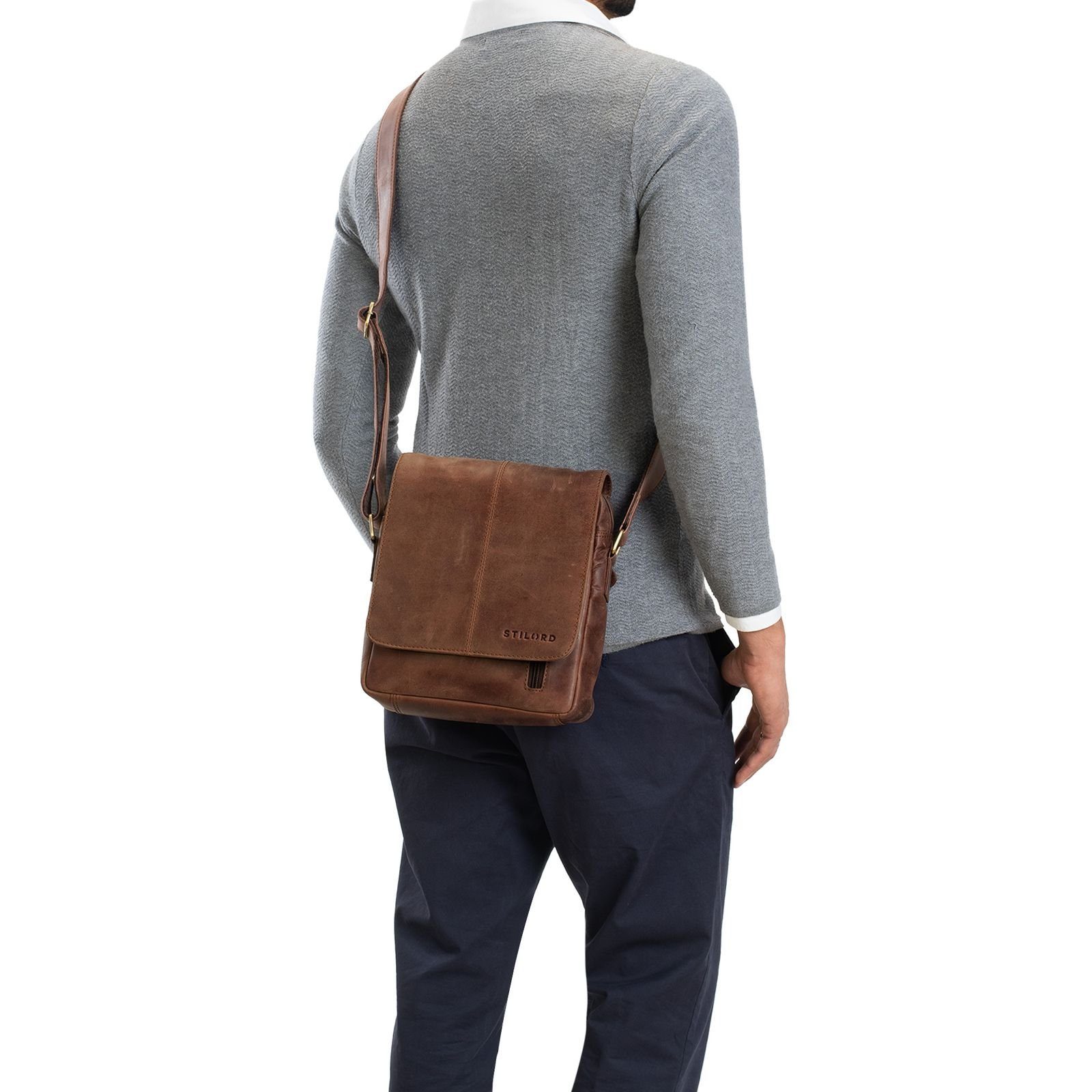 STILORD Schultertasche "Matt" Herrenhandtasche Leder Umhängetasche Männner Vintage – Bild 2 von 5