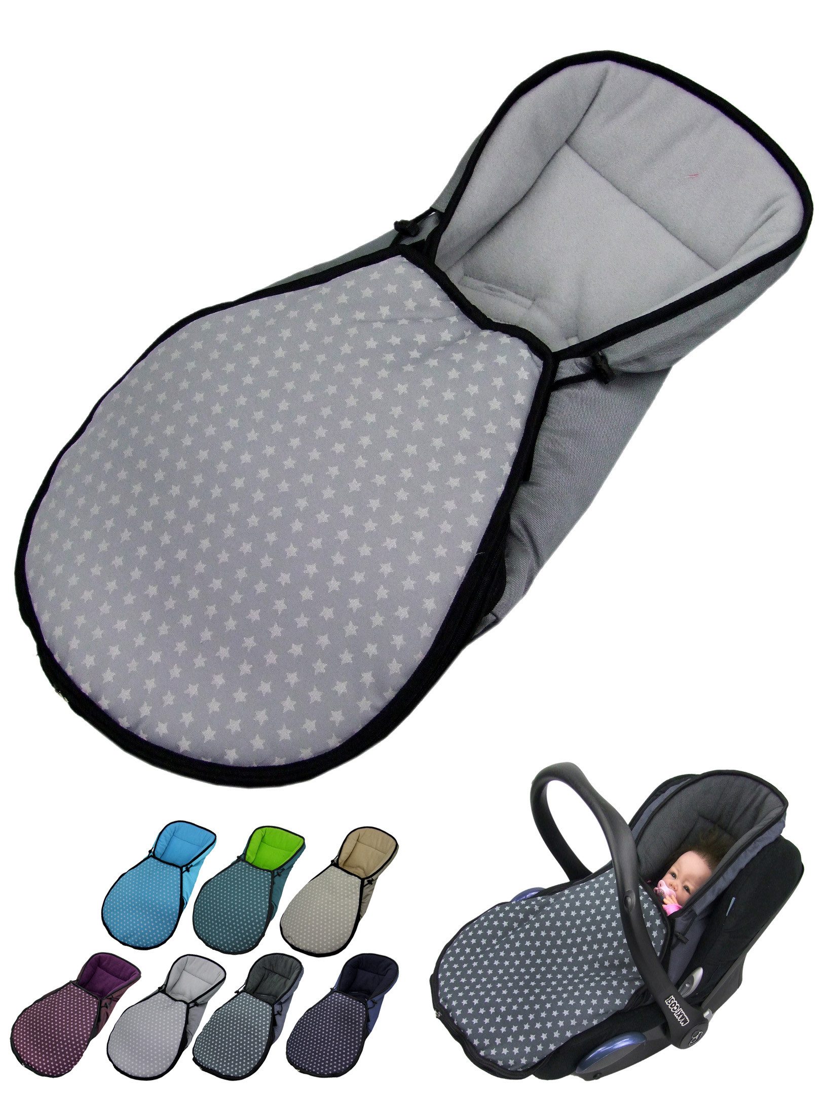 Fußsack Winterfußsack für Babyschale kompatibel mit Maxi-Cosi mit Thermofleece