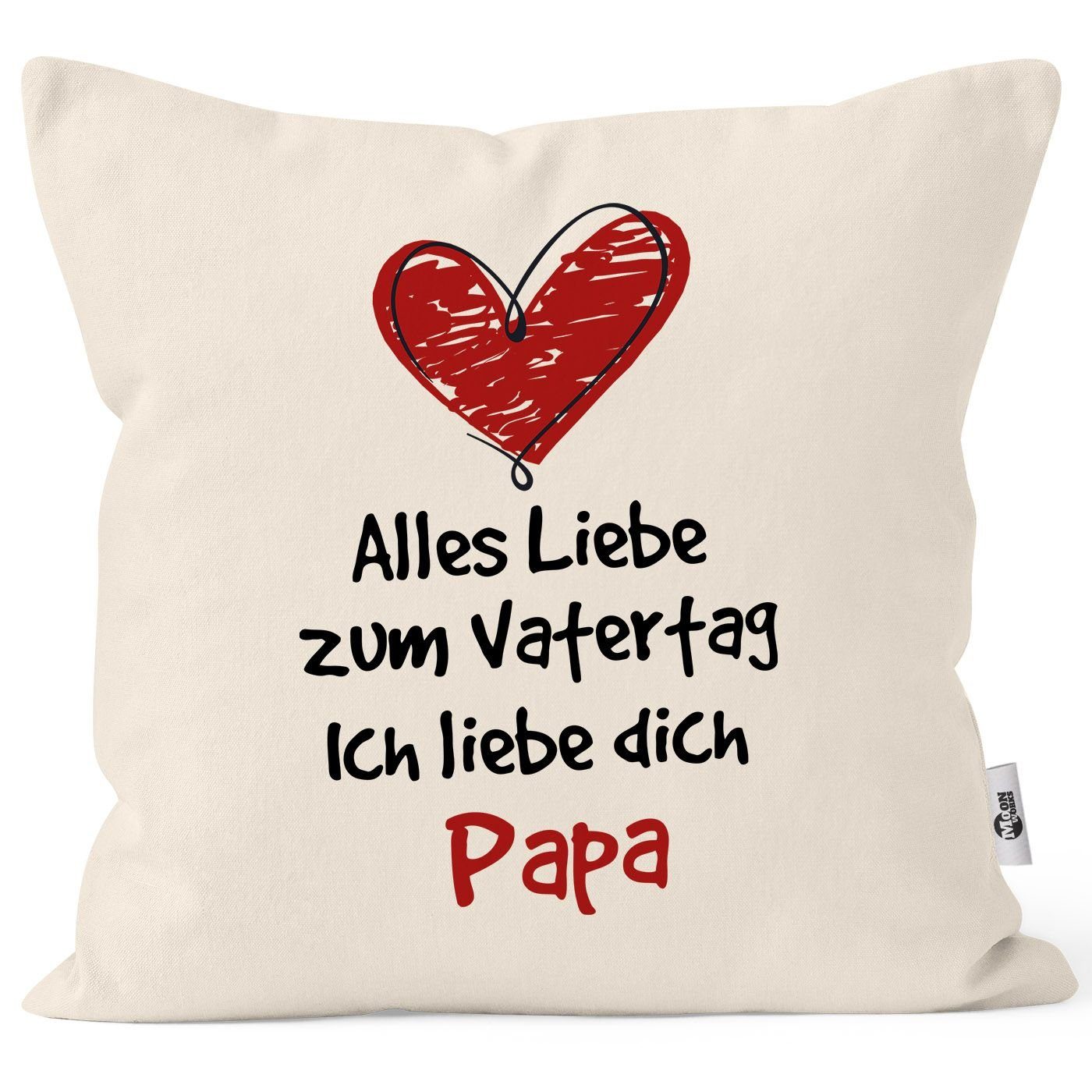 MoonWorks Dekokissen Kissen-Bezug Spruch Alles Papa zum MoonWorks® Liebe Geschenk natur Deko-Kissen Vatertagsgeschenk Vatertag