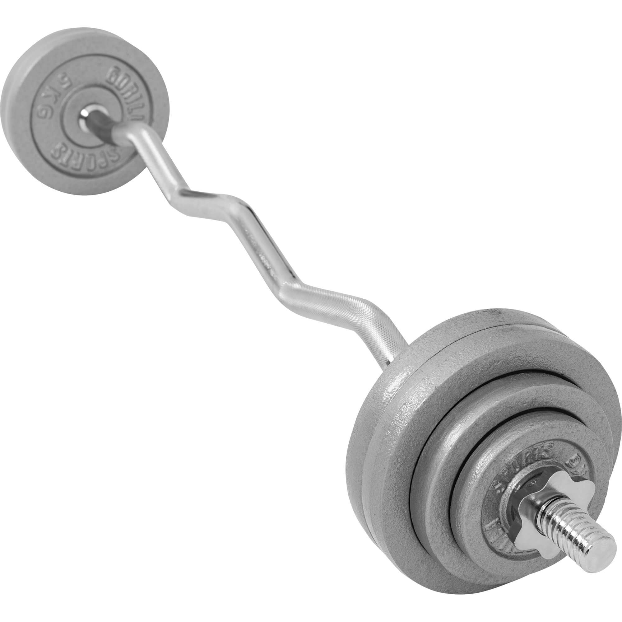 Hantel-Set 35kg, SZ Curlstange 120 cm, 30mm, aus Gusseisen, Hanteln, Sz-Stange