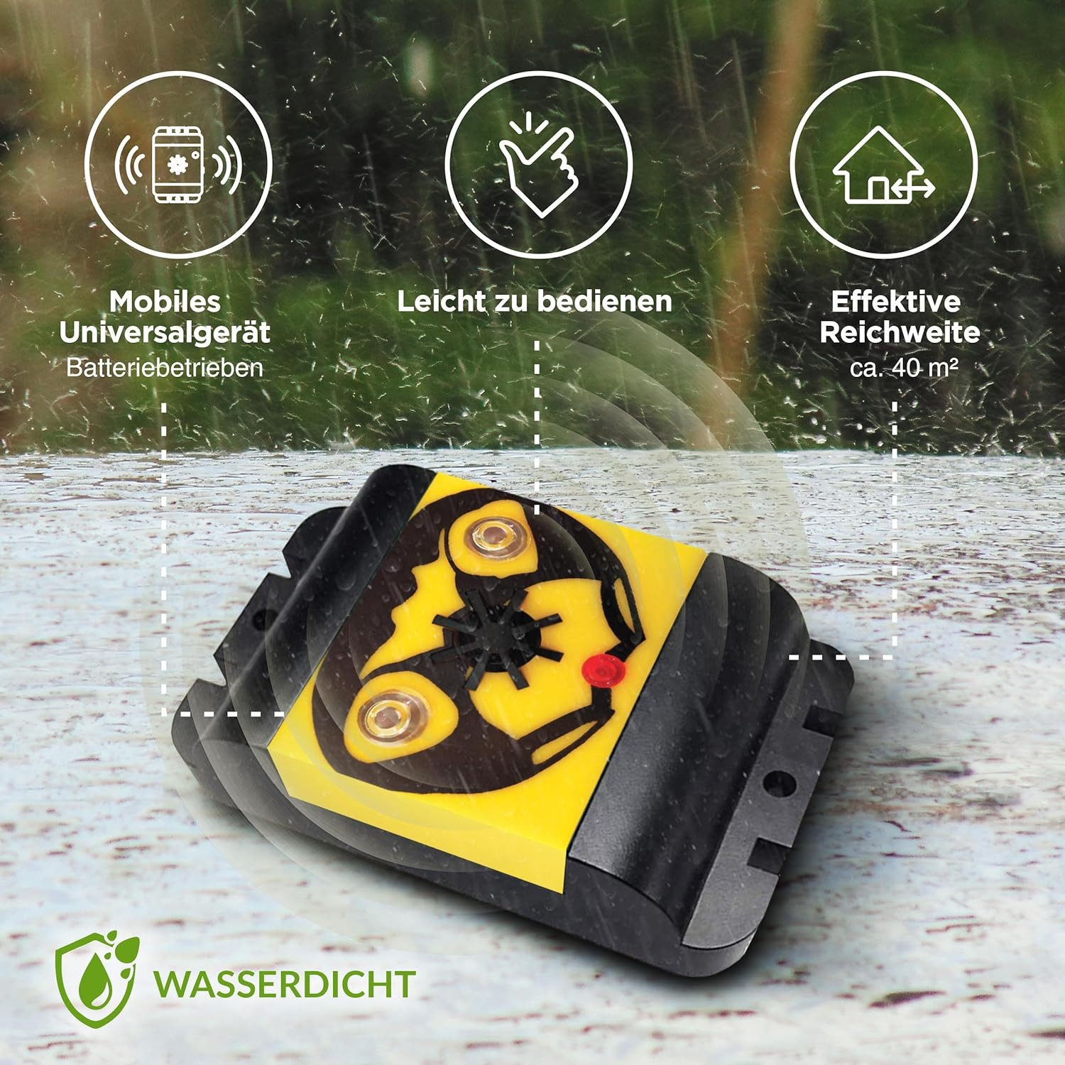 ISOTRONIC Ultraschall-Tierabwehr Vogelabwehr batteriebetrieben, 1-tlg.