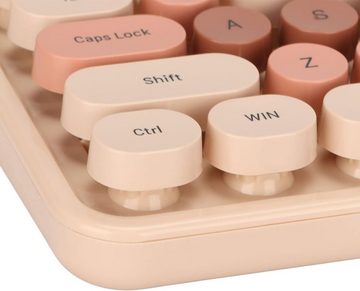 Yunseity Drahtloses, Kit mit 104 Tasten Tastatur- und Maus-Set, mit mädchenhaftes Flair, Ergonomisch, spielerisch,Problemlos bedienbar