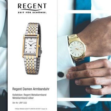 Regent Quarzuhr Regent Damen Armbanduhr Analog, (Analoguhr), Damen Armbanduhr rund, extra groß (ca. 22x34mm), Metallarmband