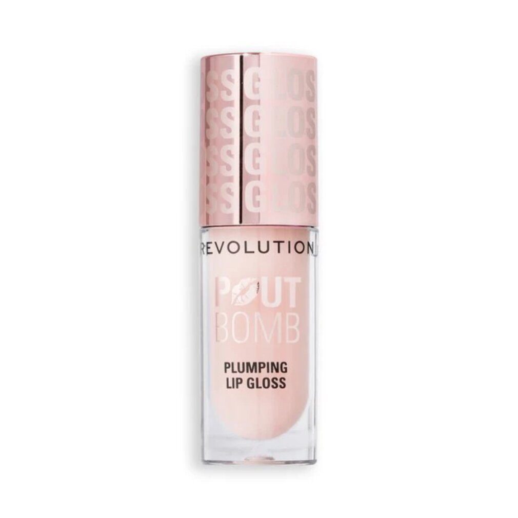 MAKE UP REVOLUTION Lipgloss, Pout Bomb, Vegan, Plumping, Lip Gloss, Milky Sheer Holo, 4.6ml