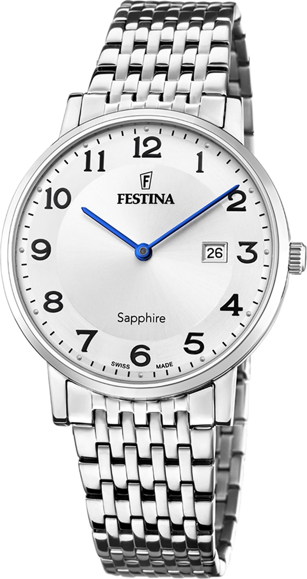 Festina Quarzuhr Festina Herrenuhr Edelstahl silber, (Analoguhr), Herren Armbanduhr rund, Edelstahlarmband silber, Elegant
