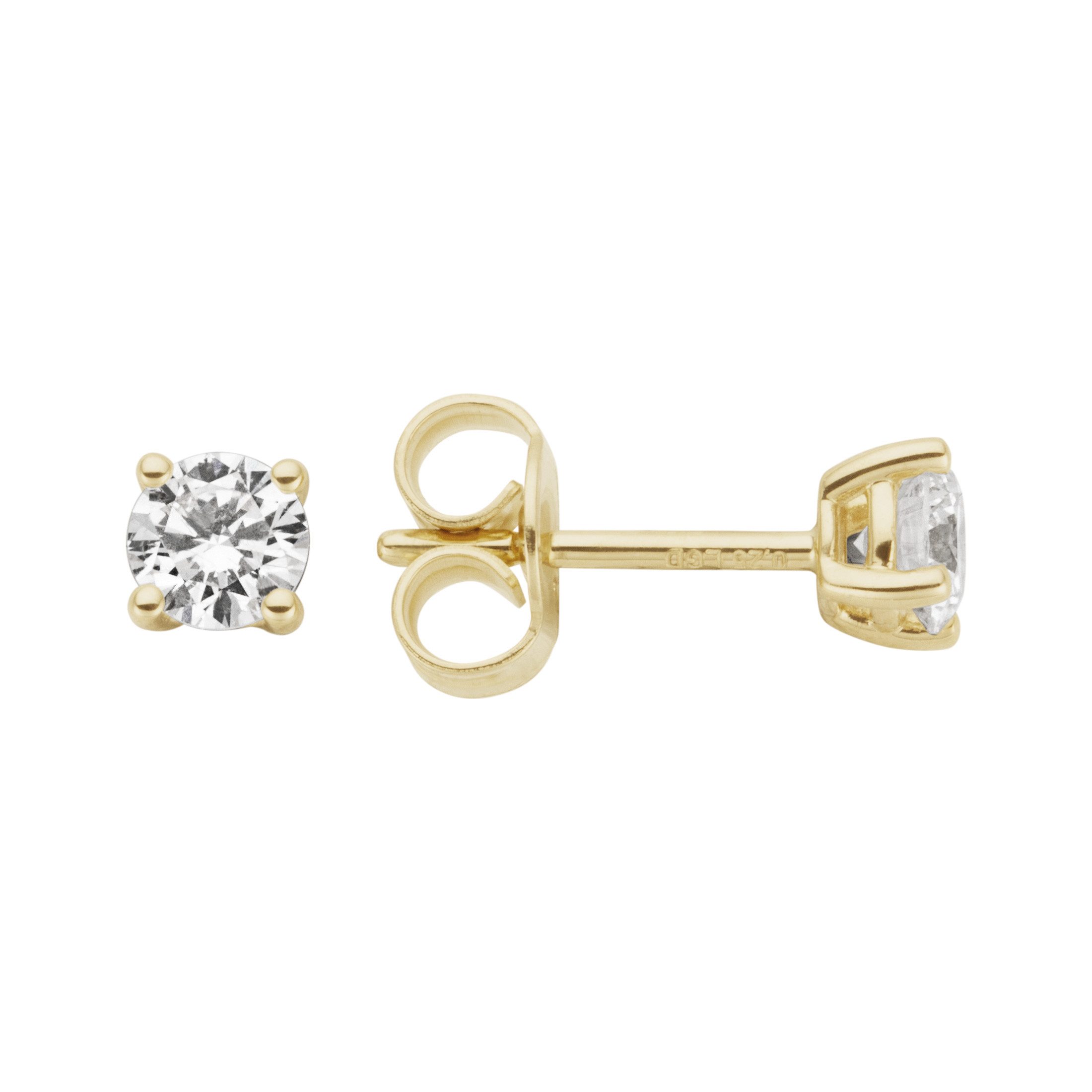 Paar Ohrstecker Schmuck Geschenk Gold 333 Ohrschmuck Ohrringe Solitär Lab Grown