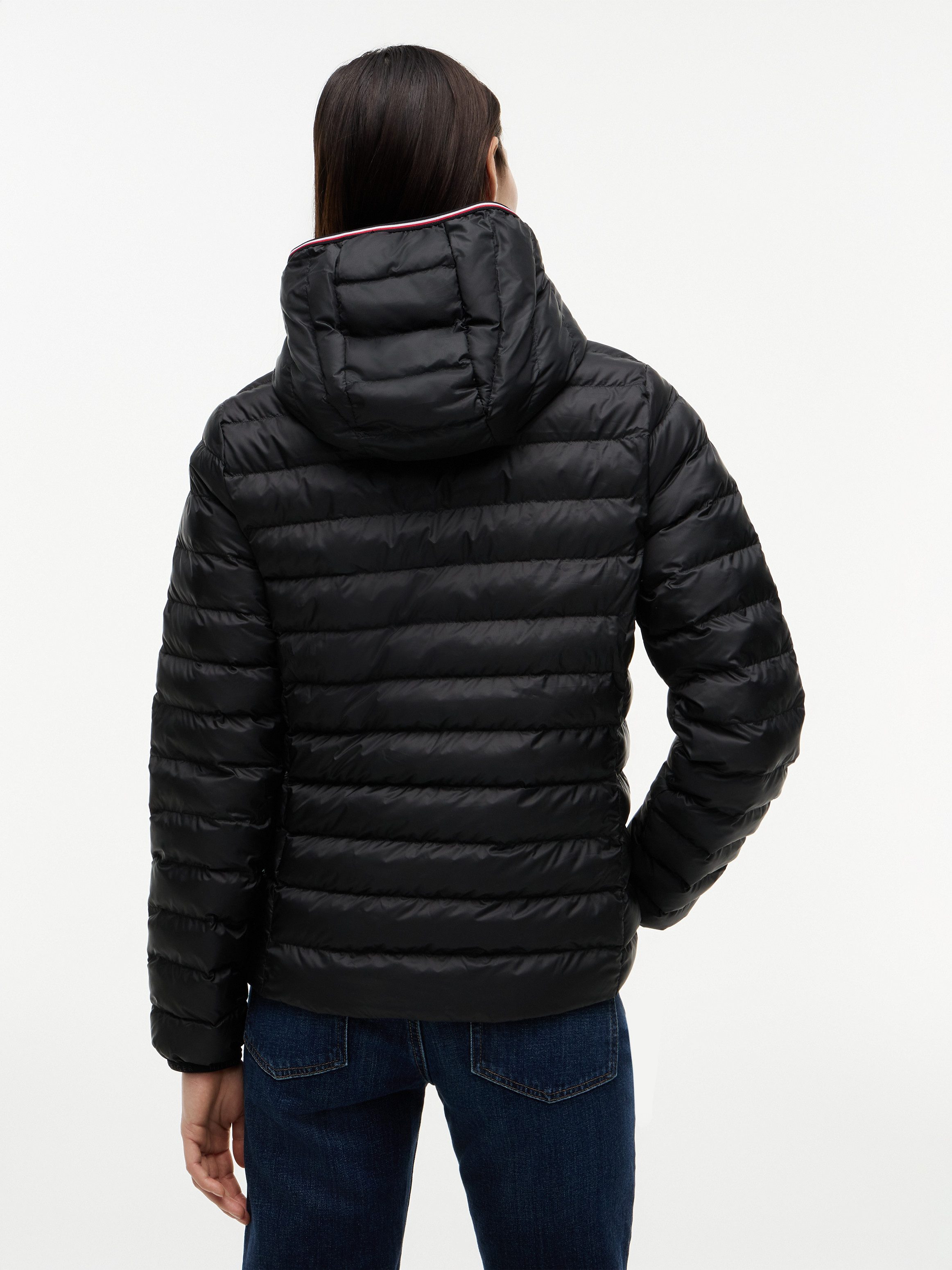 Tommy Hilfiger Steppjacke LW PADDED GLOBAL STRIPE JACKET (Global Serie TH WOMEN) sportive Kapuze mit Global Stripe