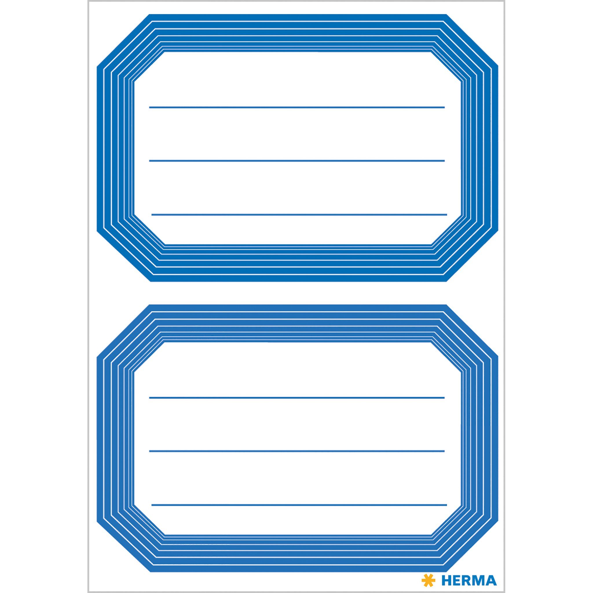 Etiketten HERMA Buchschild 82x55 mm liniert Rand blau