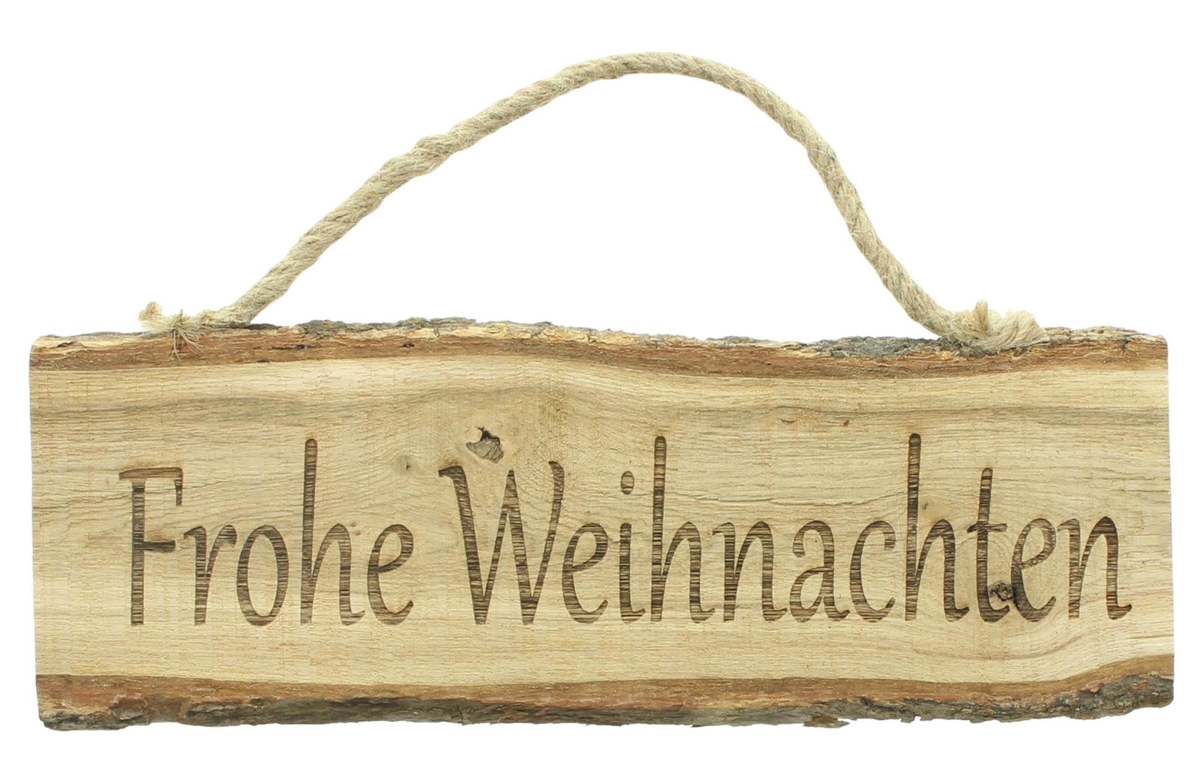 Dekoobjekt Holzschild "Frohe Weihnachten"
