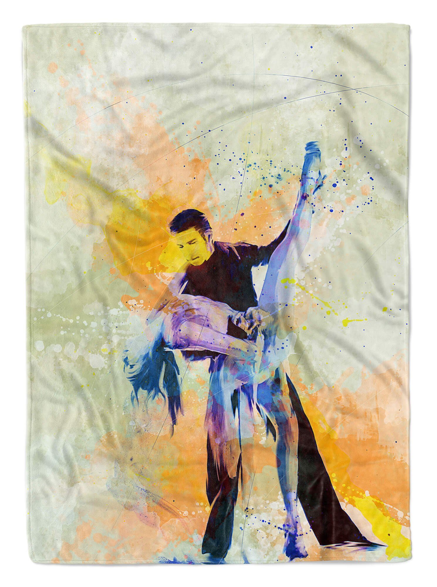 (1-St), III Kunstvoll Art Handtuch Saunatuch Kuscheldecke Spo, Strandhandtuch Handtuch Handtücher SplashArt Baumwolle-Polyester-Mix Sinus Tanzpaar Sport