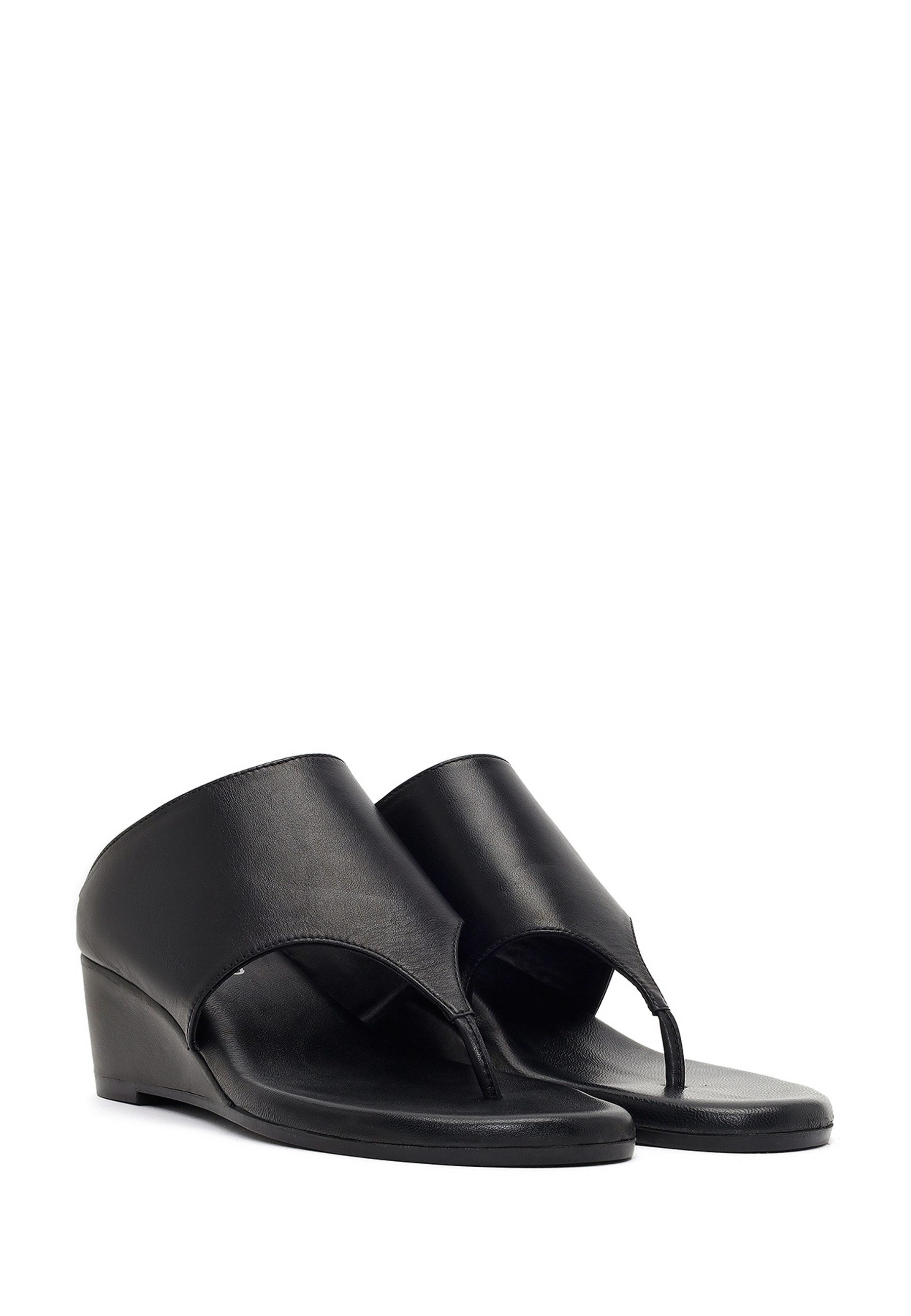Derimod Keilabsatz-Pantoletten aus Leder Mules Echtes Leder, Lederfutter, TPU-Sohle, Keilabsatz, Slip-On Design