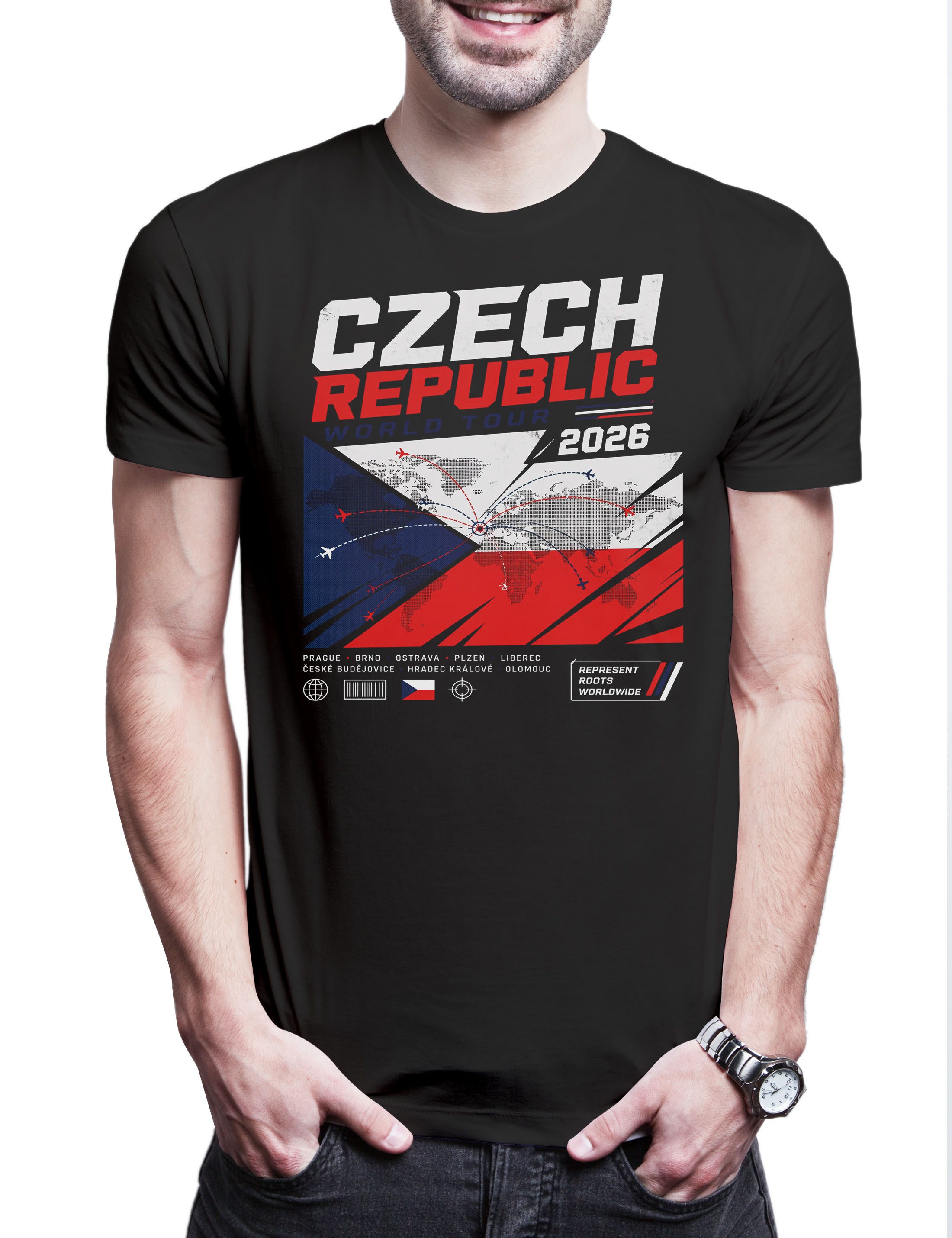 Urban Backwoods Print-Shirt Team Czech Republic 1 Herren T-Shirt Tschechei Tschechoslowakei (1-tlg) Slowakei Fußball WM Soccer