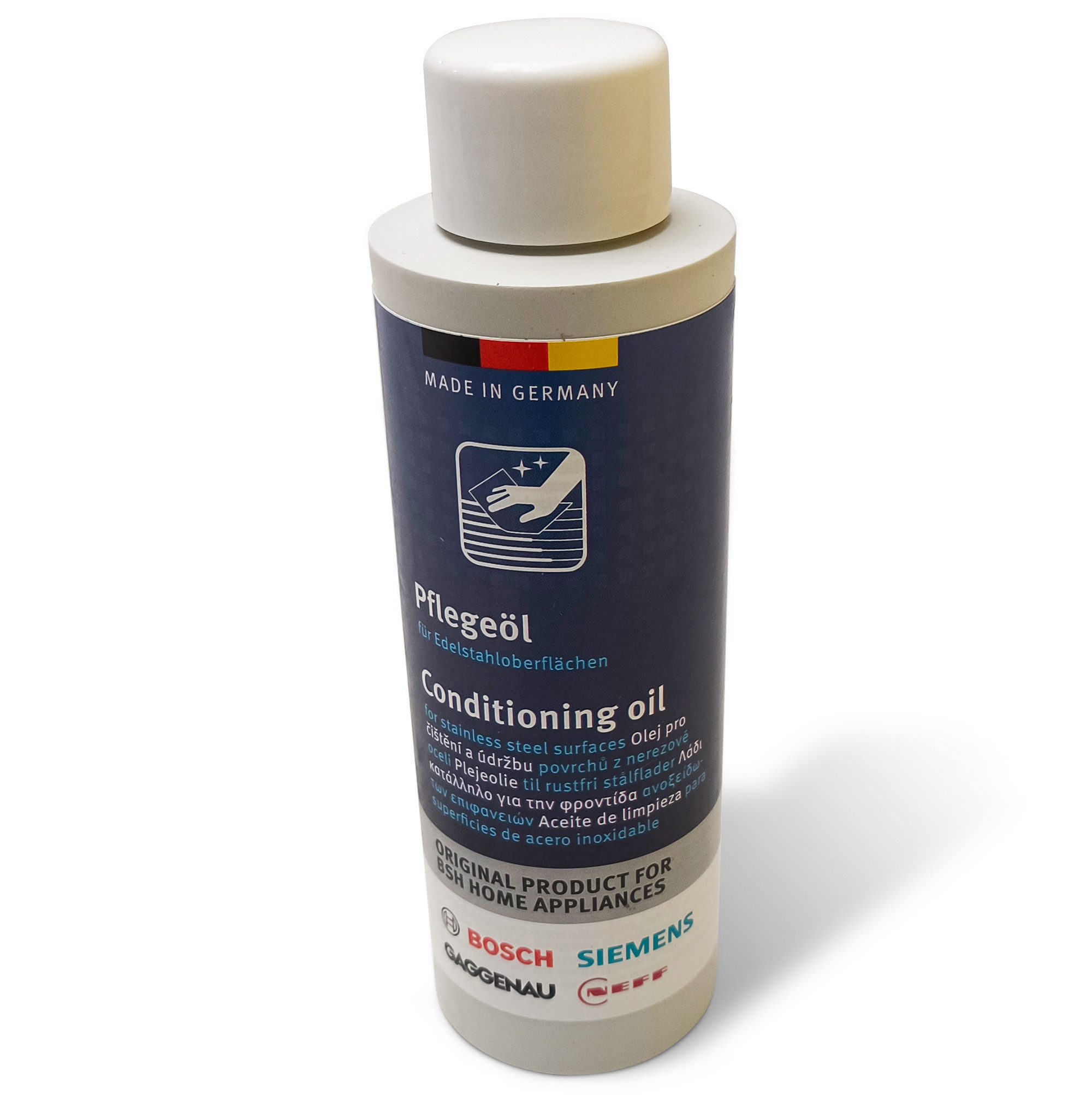 BOSCH Pflegeöl 00311945 Edelstahlpflege 100 ml Edelstahlreiniger (für Oberfläche Aluminium Hausgeräte)