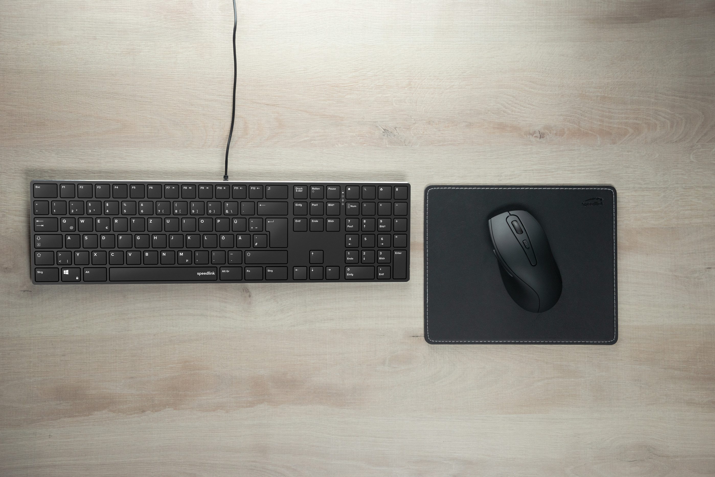 Speedlink RIVA Slim Metall Keyboard - DE Layout - Tastatur (150cm Kabellänge)