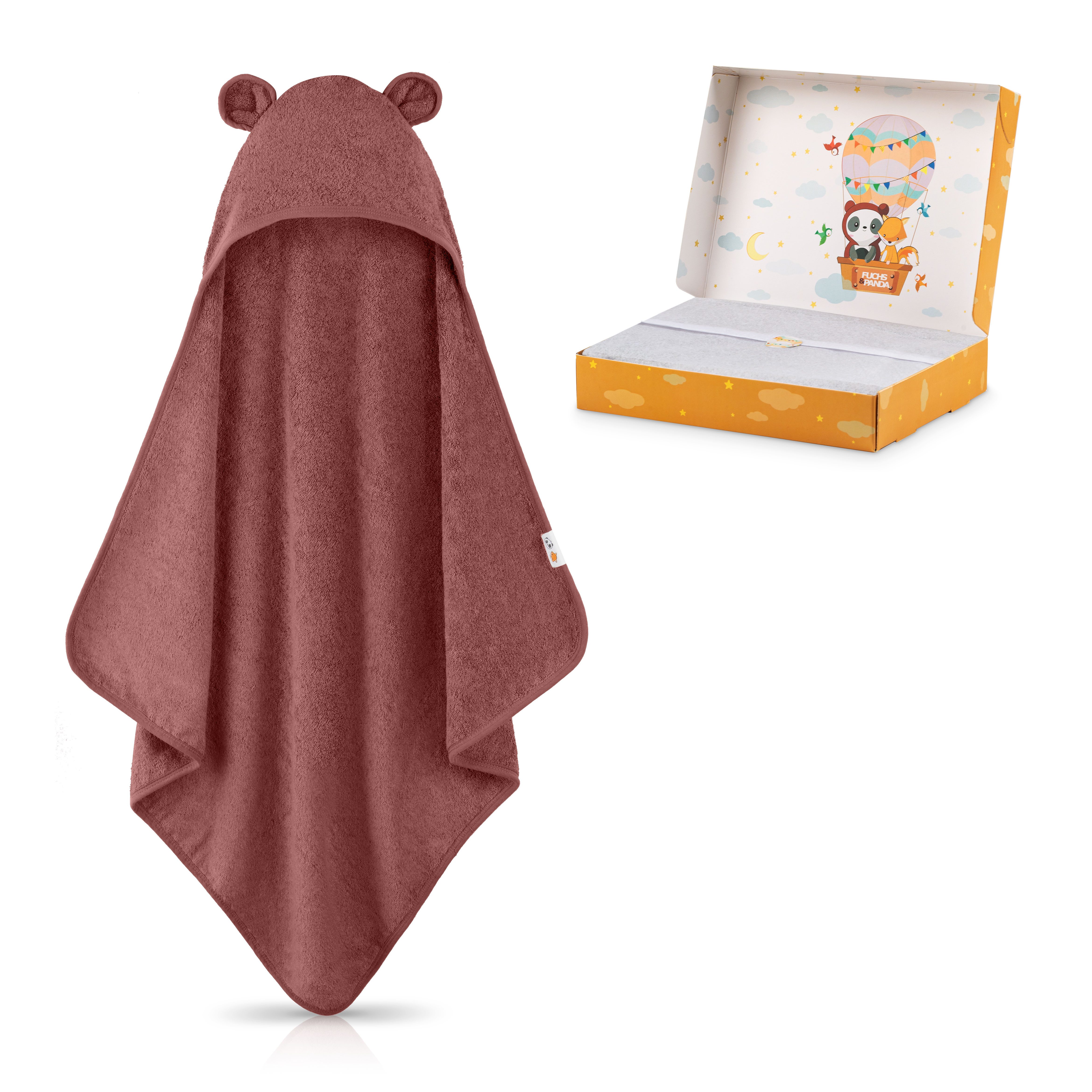 Fuchs & Panda Kapuzenhandtuch Kapuzenhandtuch Baby EXTRA dick, warm & weich aus 100% Bambus, 100% Bambus: Antimikrobiell, Atmungsaktiv, Hypoallergen, Superweich
