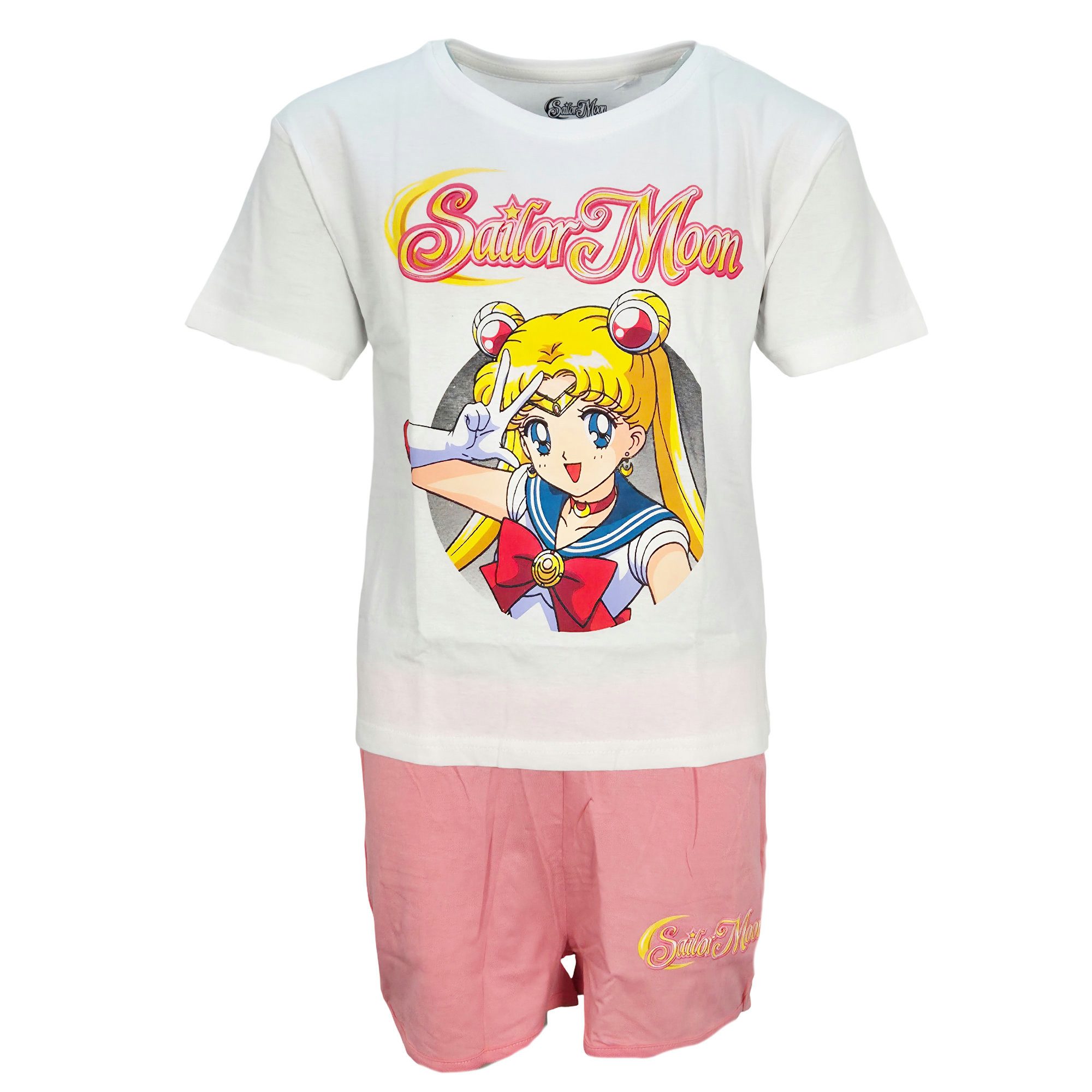Sailor Moon Schlafanzug Anime Sailor Moon Mädchen Schlafanzug Pyjama Shirt Shorts Gr. 134 bis 164 Baumwolle