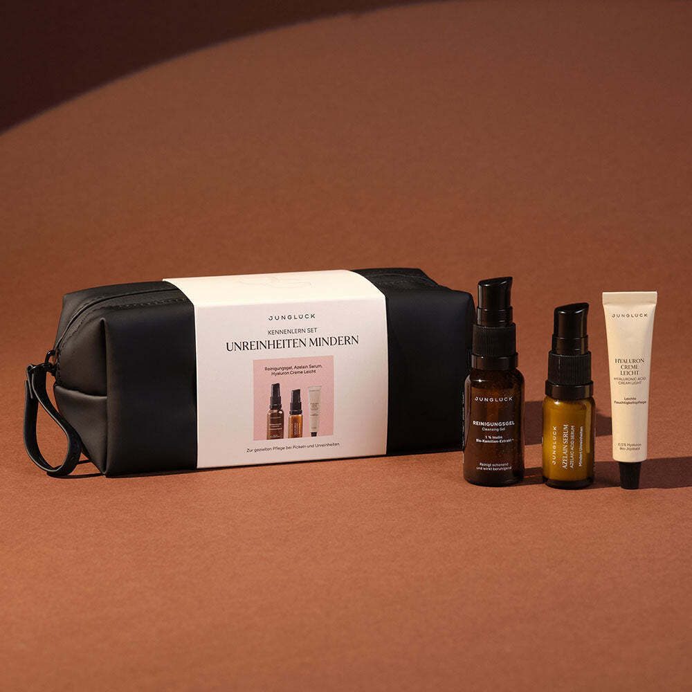 JUNGLÜCK Hautpflege-Set KENNENLERN SET Unreinheiten mindern, 1-tlg., deine Lieblinge für ein klares Hautbild zum Ausprobieren