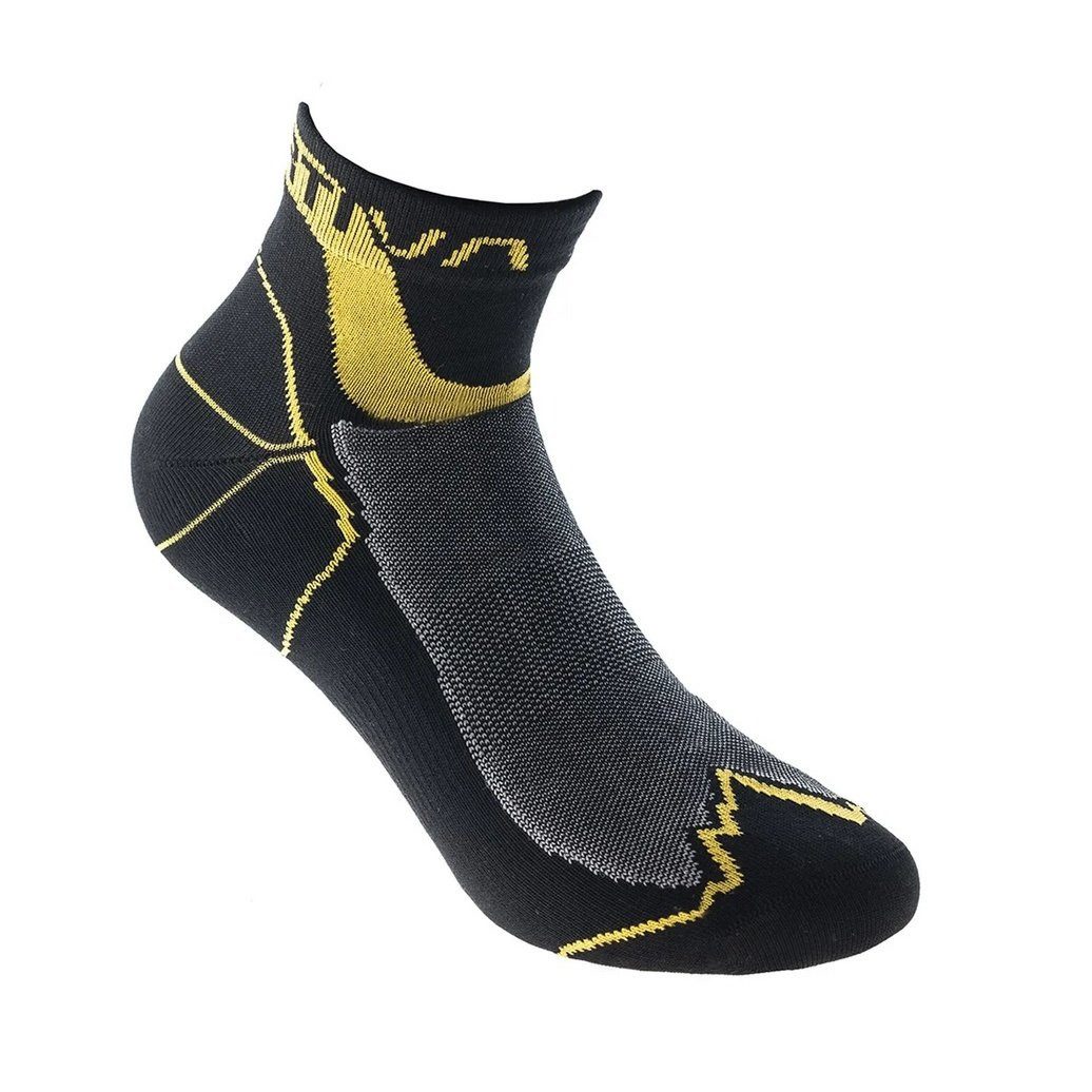 La Sportiva Wandersocken Traverse (schnelltrocknend, hoher Tragekomfort) schwarz/grau/gelb