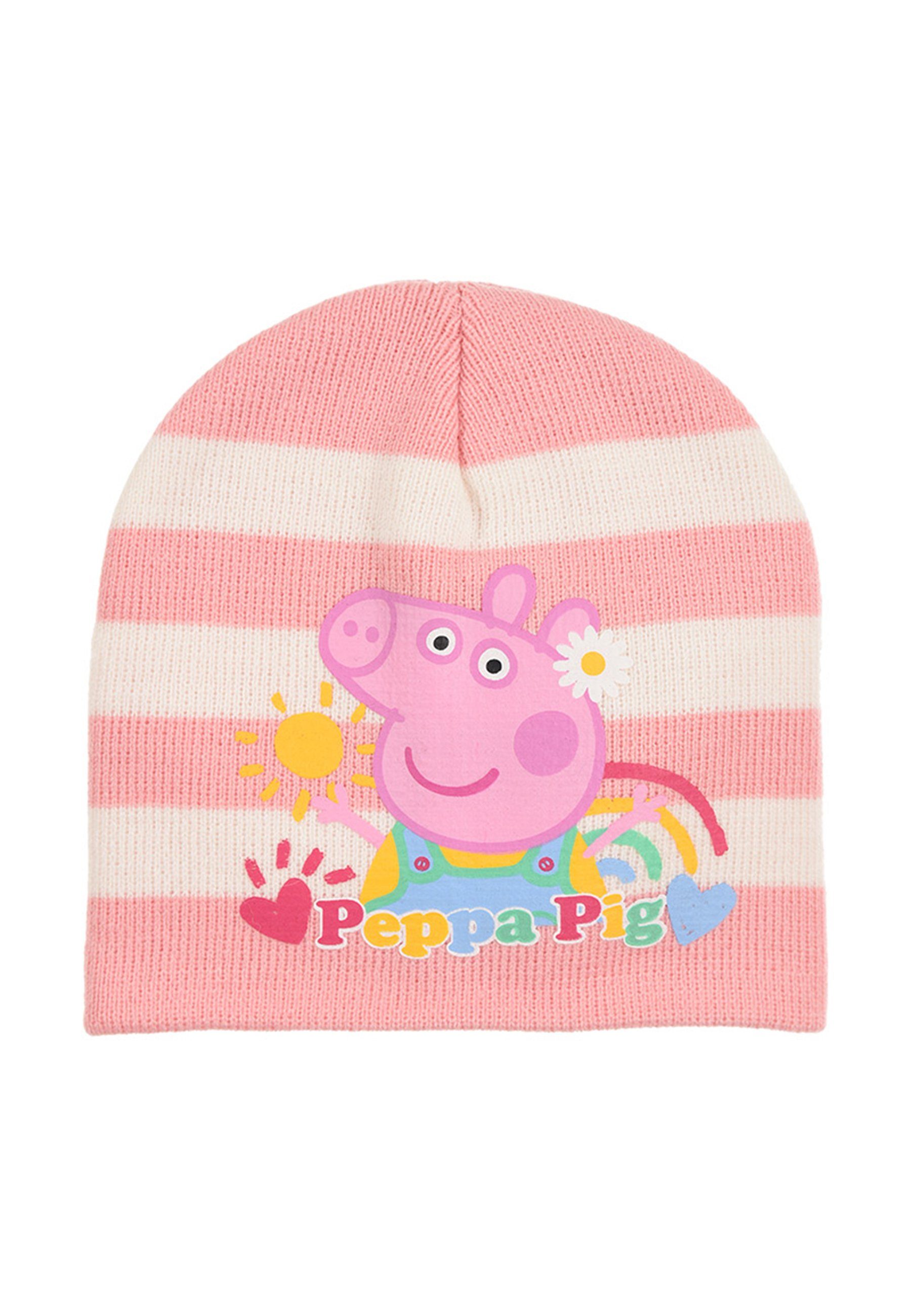 Beanie Rosa Peppa Wutz Mädchen Peppa Pig Winter-Mütze Kinder