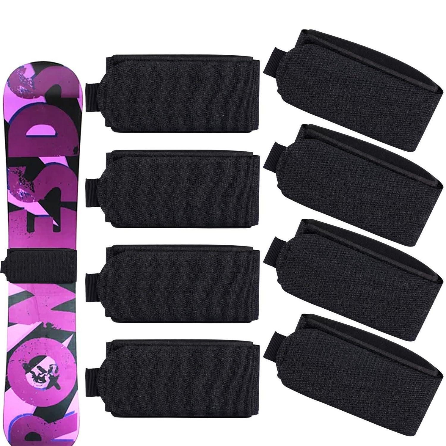 LuxusKollektion Skitasche Skigurt 8er Set Schwarz 48x5.5cm