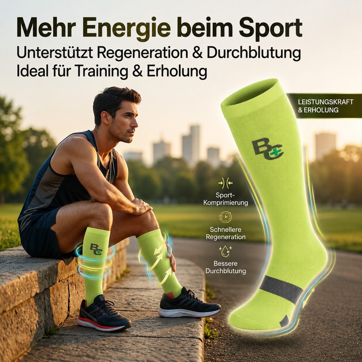 Chili Lifestyle Strümpfe 2 Paar BestCare Kompressionsstrümpfe für Damen & Herren aus Baumwolle (Set, 2-Paar, Kompressionssocken Stützstrümpfe für Sport Reise Ru – Bild 3 von 5