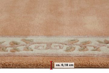 Wollteppich Adour, LUXOR living, rechteckig, Höhe: 18 mm, reine Wolle, handgeknüpft, mit Bordüre und Fransen, Wohnzimmer