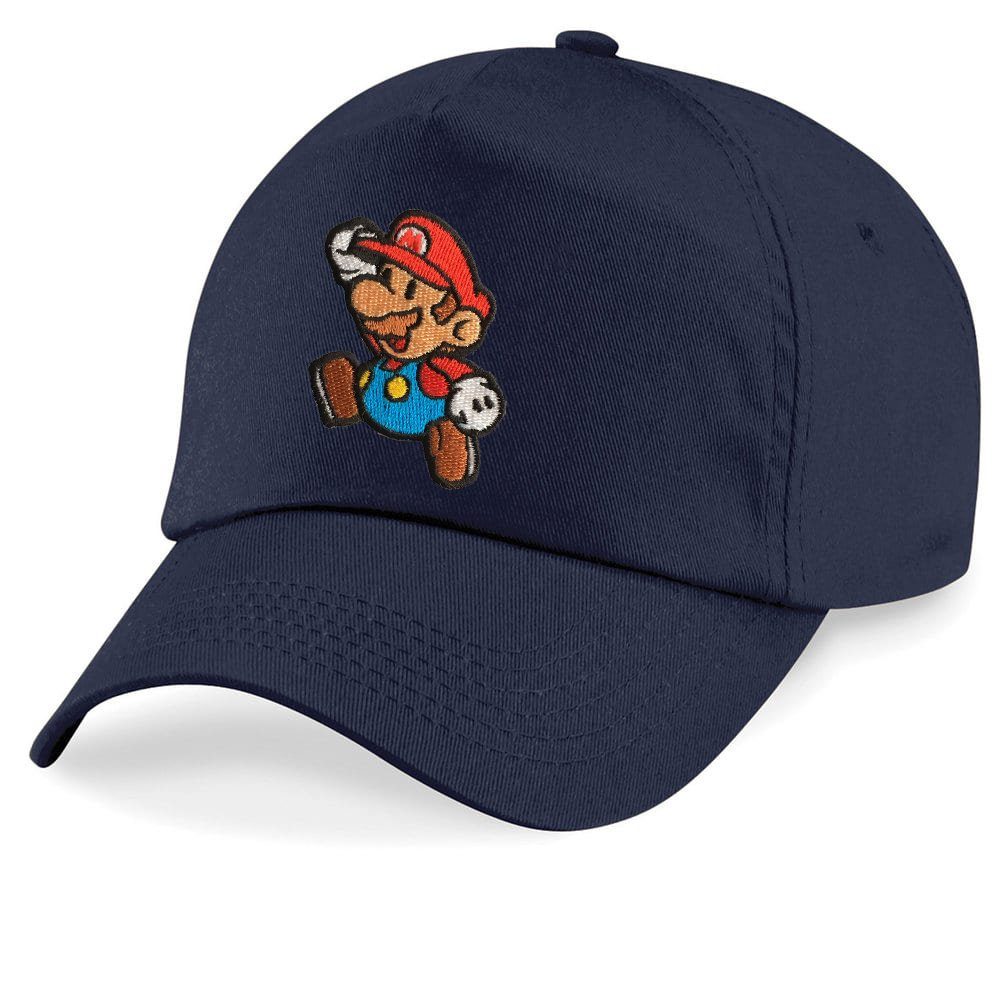 Blondie & Brownie Baseball Cap Kinder Mario Stick Patch Luigi Klempner Peach Super Nintendo One Size Navyblau | Baseball Caps