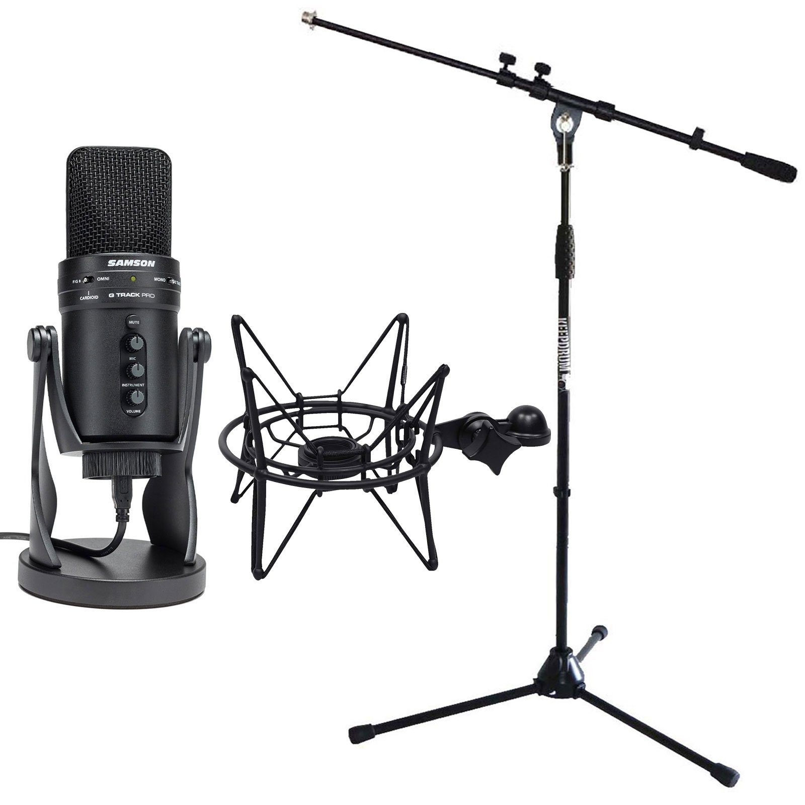 Mikrofon Samson G-Track Pro mit SP04 Spinne Schwarz mit Stativ
