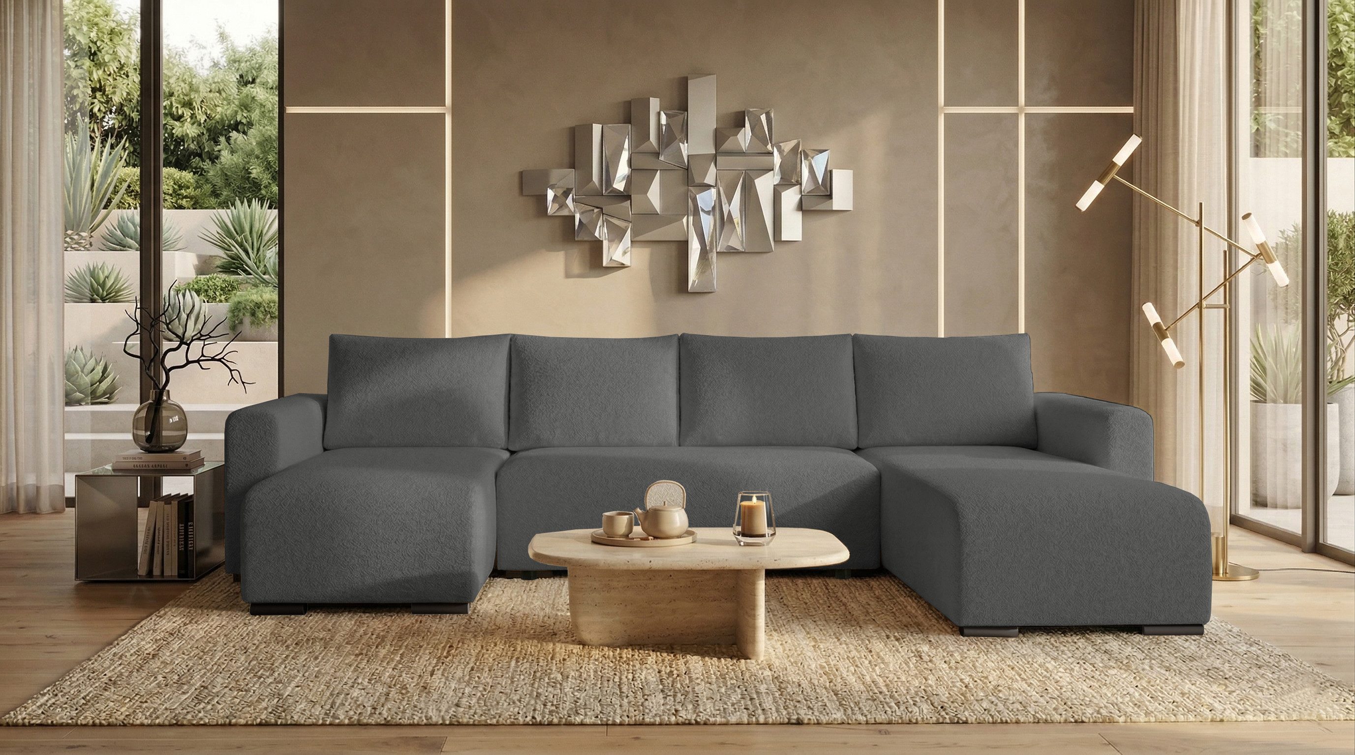 storez24 Ecksofa Tally U, mit Bettkasten und Schlaffunktion, U-Form, bequem