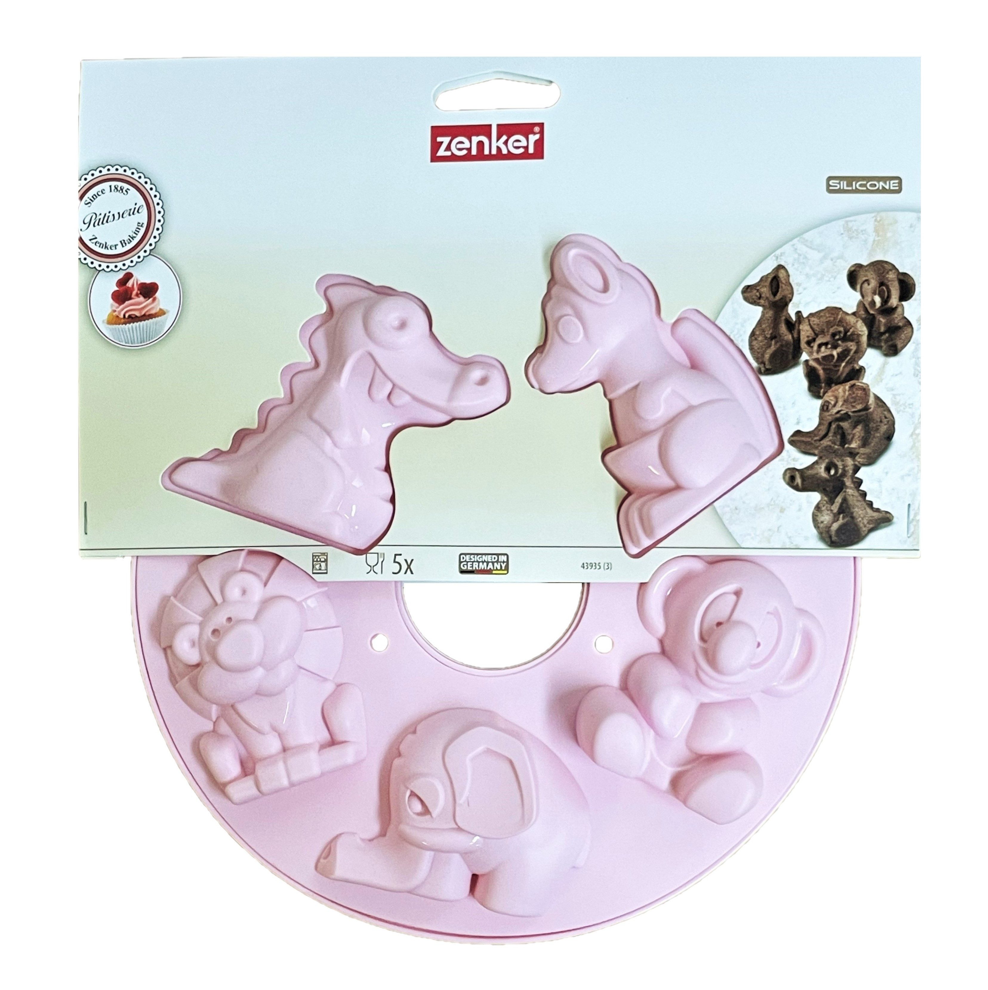 Zenker Backformen Backform Silikon KUCHENFORM Tiere- SAFARI 3D Kuchenform Zenker Backform in Rosa von Zenker Backformen