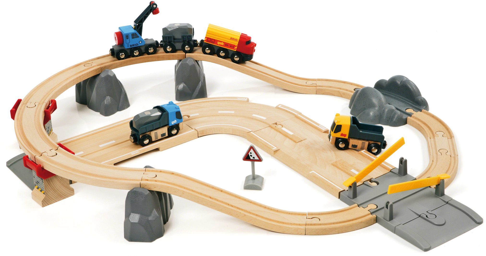 BRIO® Spielzeug-Eisenbahn BRIO® WORLD, Straßen & Schienen Steinverlade Set, günstig online kaufen