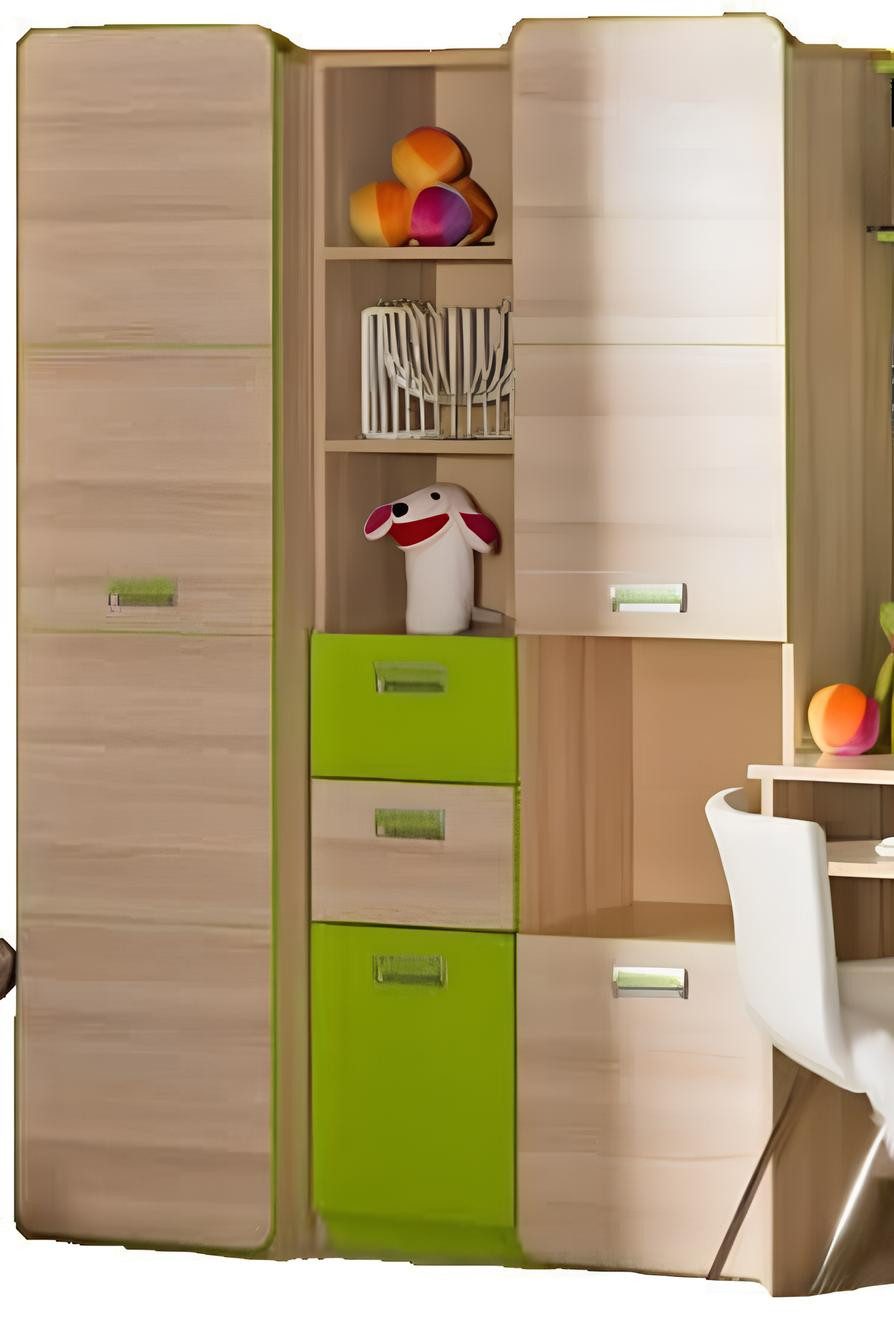 Xlmoebel Kinderkleiderschrank Moderner Kinderkleiderschrank aus hochwertigem Holz in Weiß (Kleiderschrank L7) Hergestellt in Europa